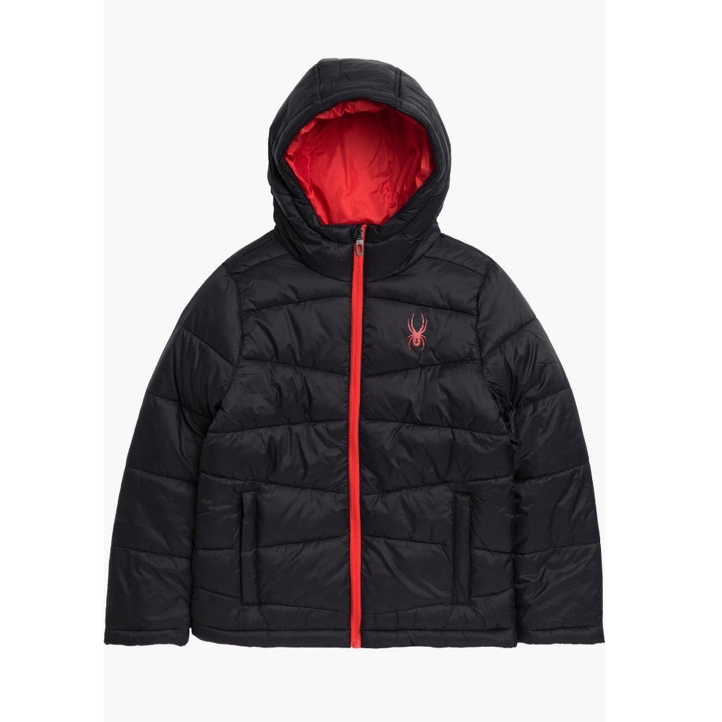 Spyder Kid’s District Hooded Puffer Jacket in Black Size L, New w/Tag