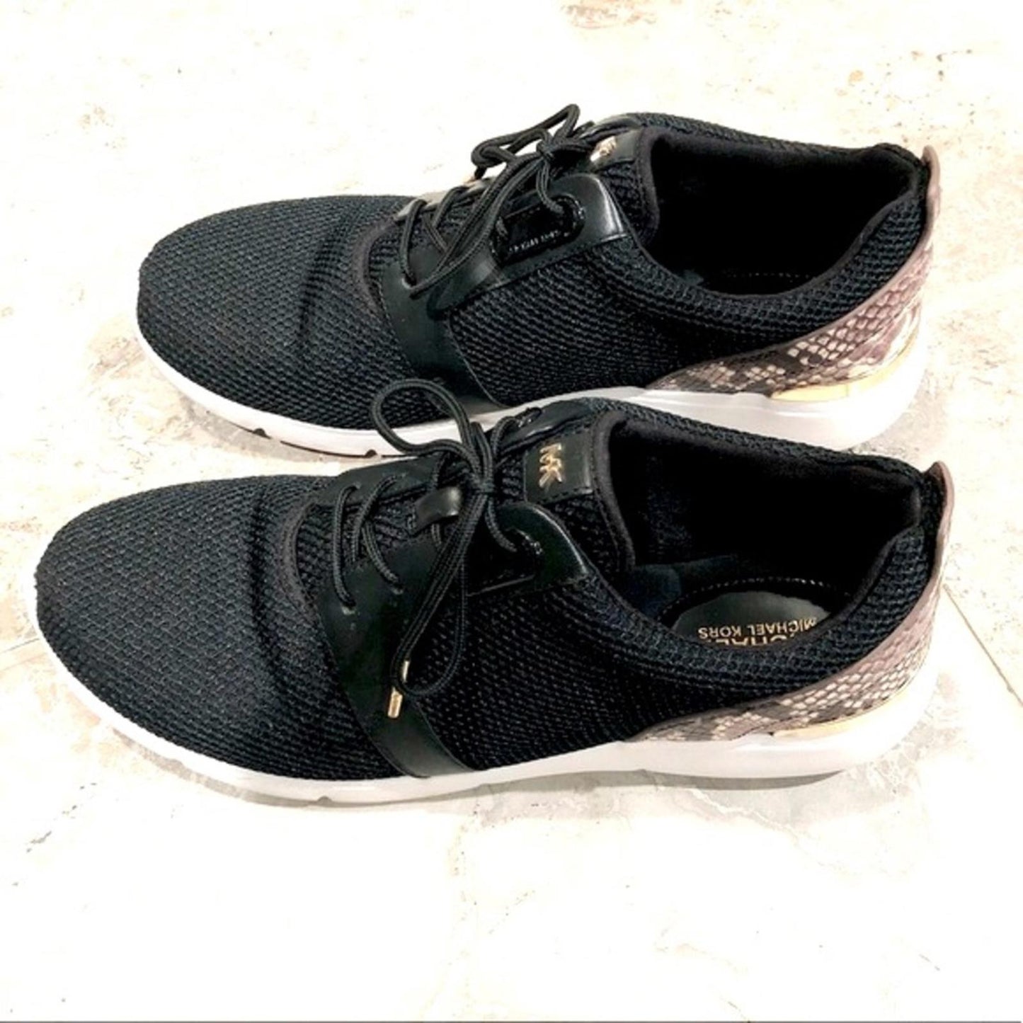 Michael Kors Sneakers Mesh & Leather, Black & White Women’s Size 11.0M