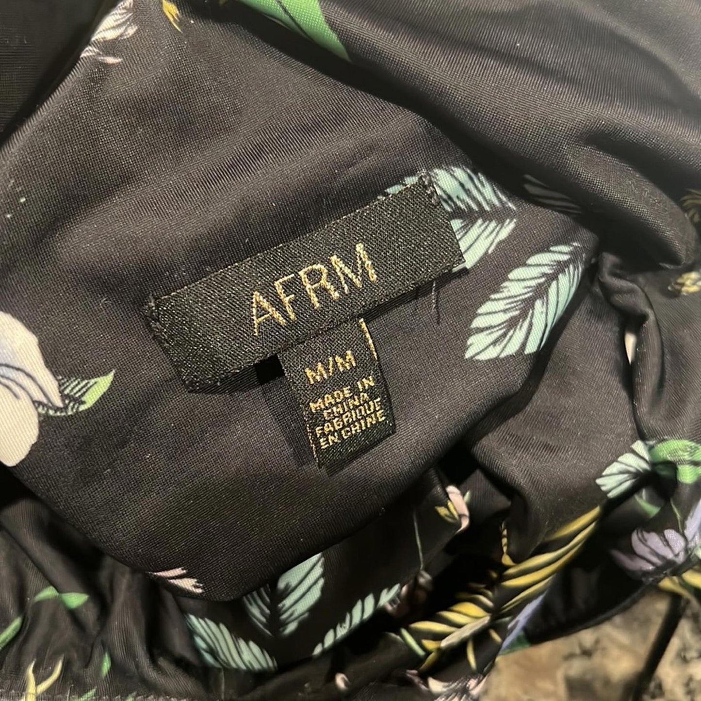 AFRM Bodysuit Celyn Sleeveless, Spring Noir Bouquet Size M New w/o Tag