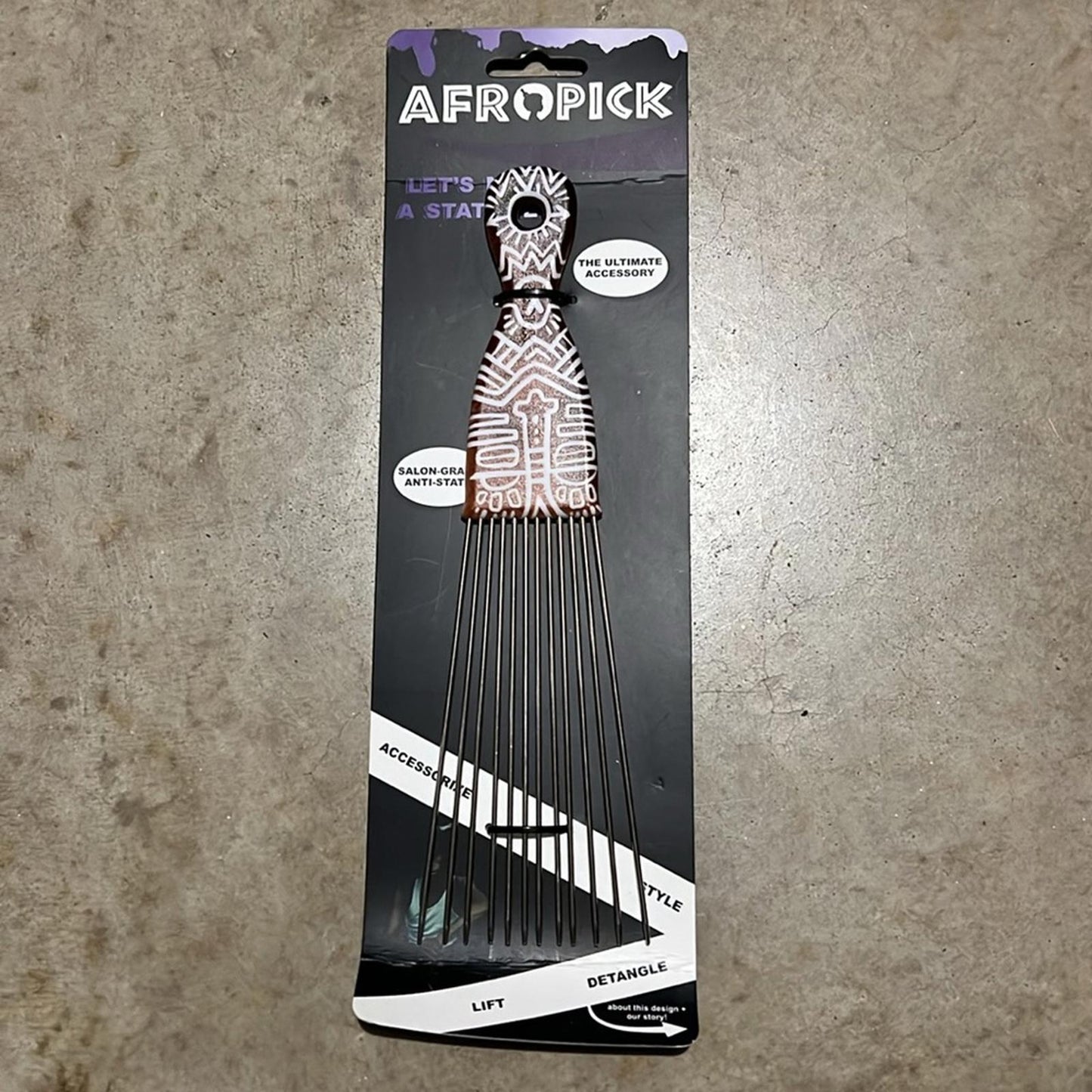 AfroPick Breathe Comb | Fro the Culture Metal Afro Comb Brown New w/Tag