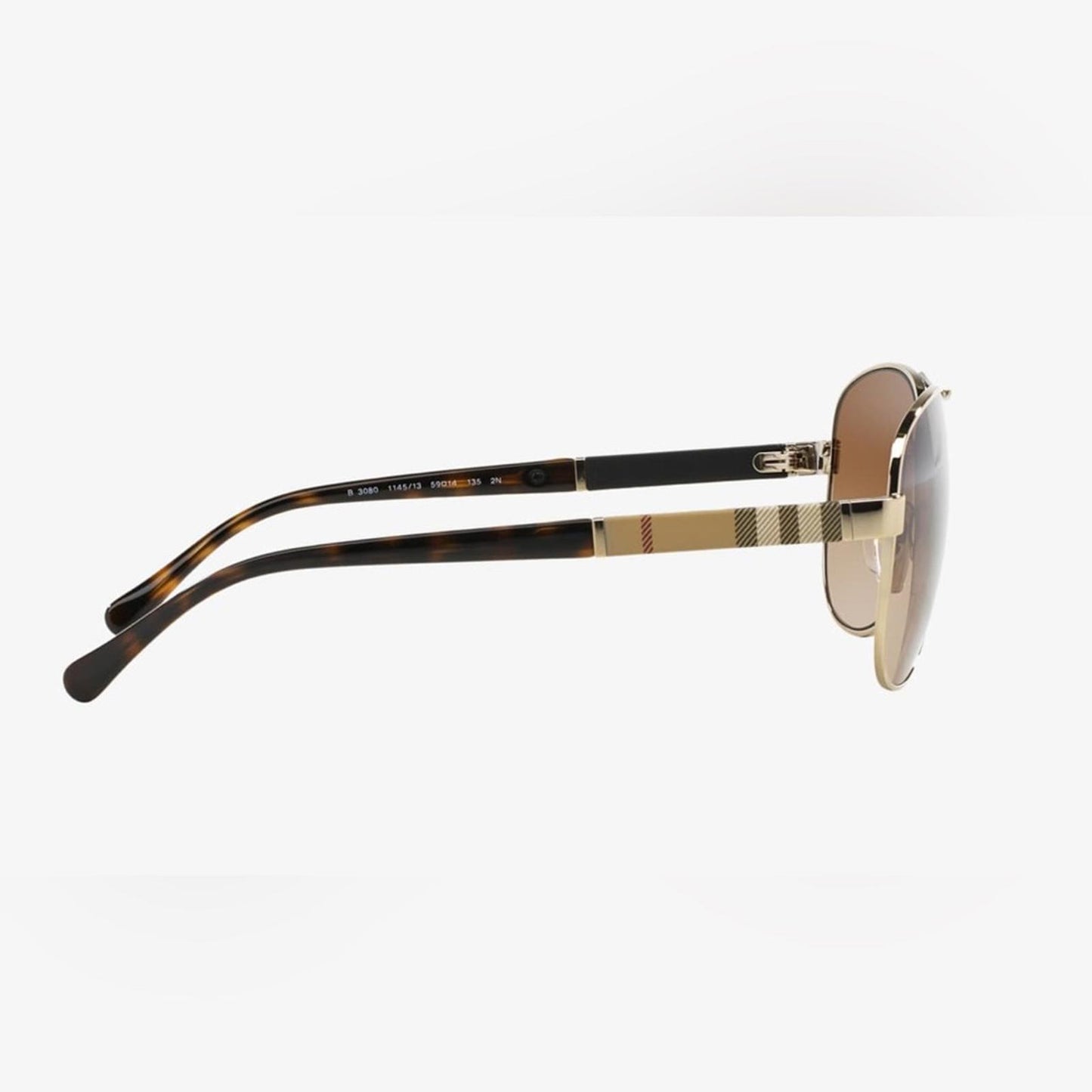 Burberry Pilot-Shaped Sunglasses, Light Gold & Brown Gradient Lens, New w/Tag