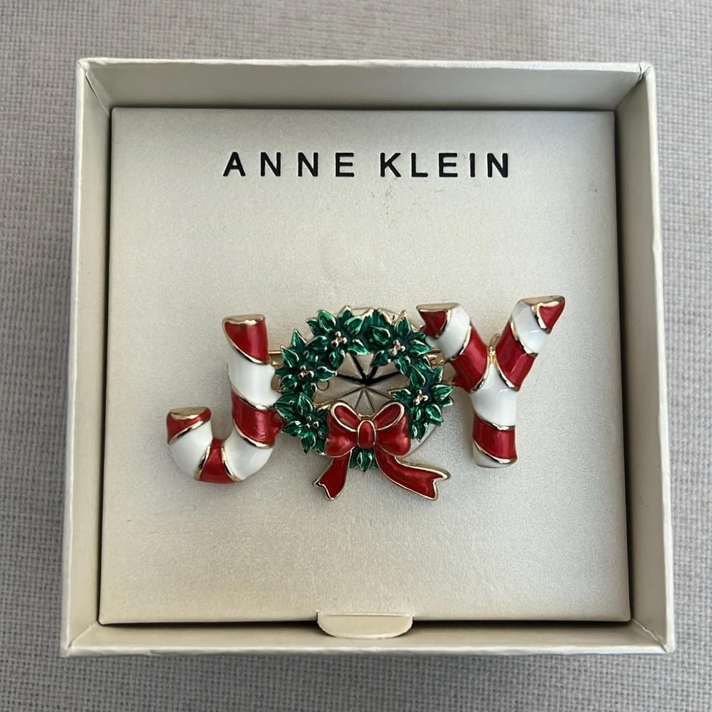 Anne Klein Good-Tone Joy Wreath Pin / Brooch - Multi , New in Box