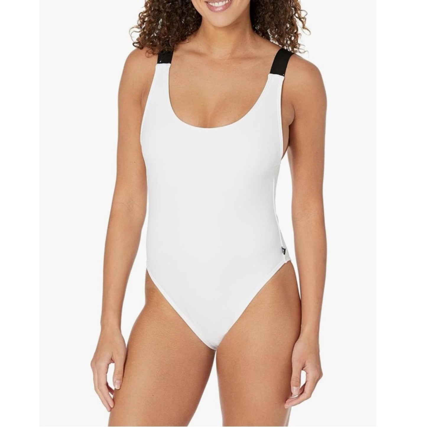 Calvin Klein Classic Over The Shoulder One Piece Swimsuit, Size L NEW w/Tag