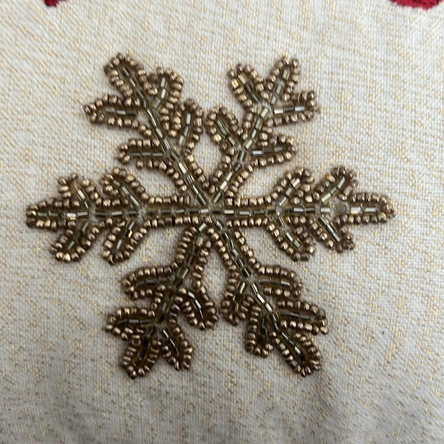 x2 Holiday Snowflake Decorative Pillows, Plaid & Beaded Retail $70