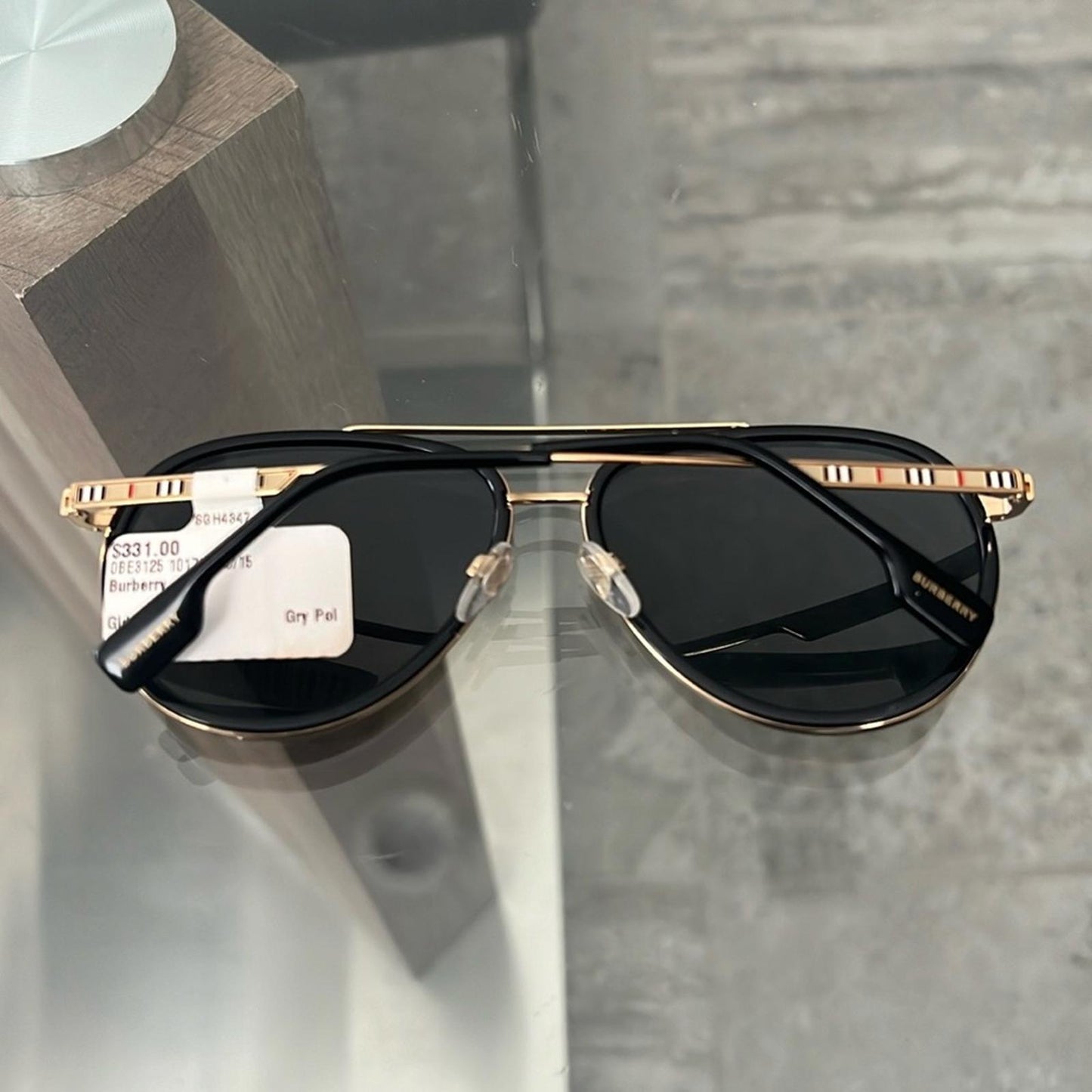 BURBERRY Oliver Aviator-Like Sunglasses, Polarized, Style BE3125 New w/Tag