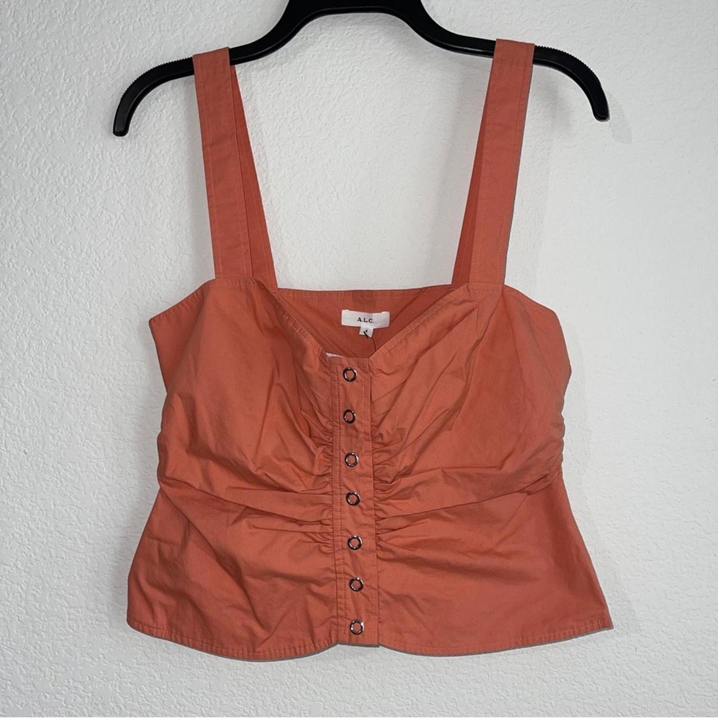 A.L.C. Lilah Cotton Sweetheart Top in Apricot Size 8 New w/Tag Retail $275