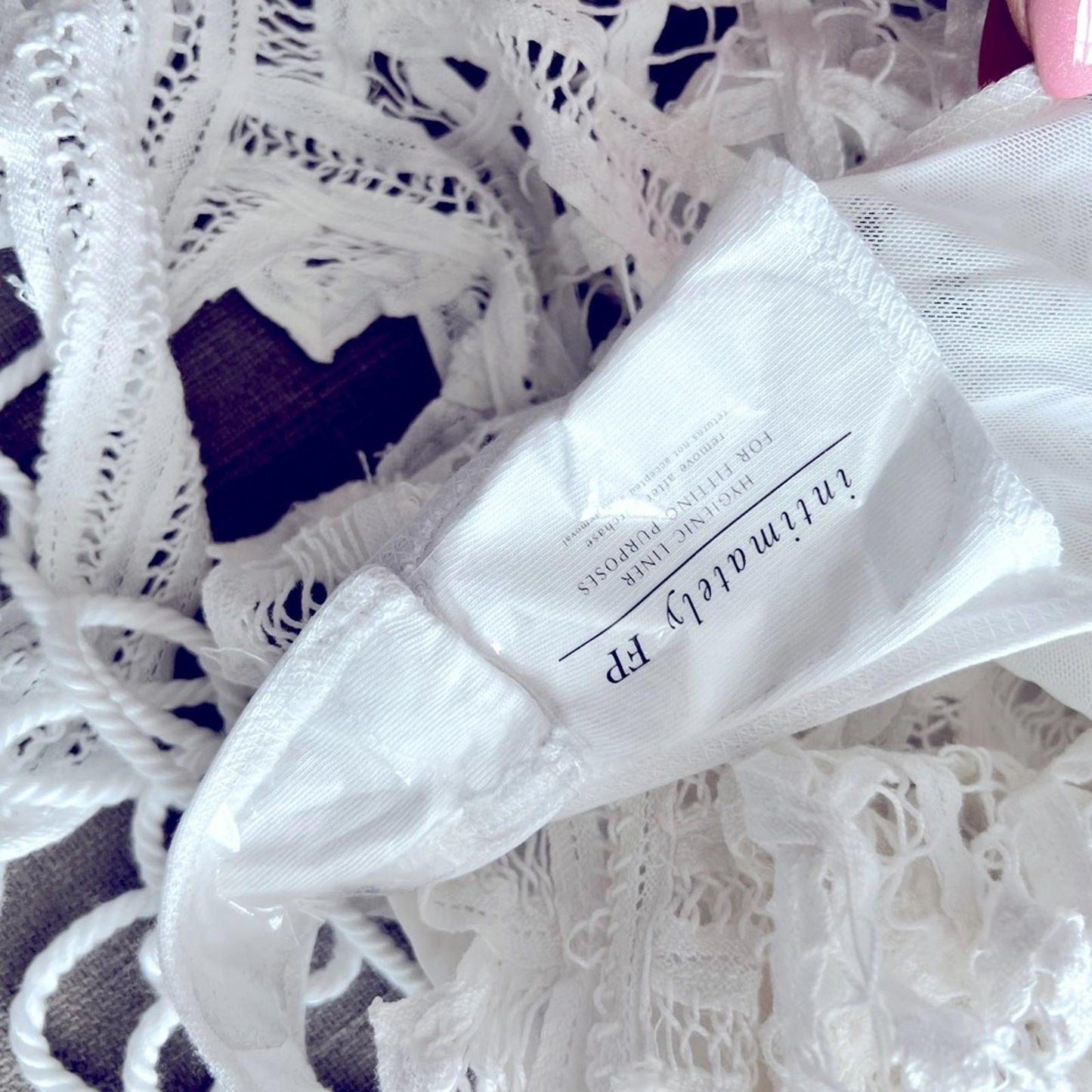 Intimately Free People Be My Battenburg Bodysuit in Optic White Size L New w/Tag
