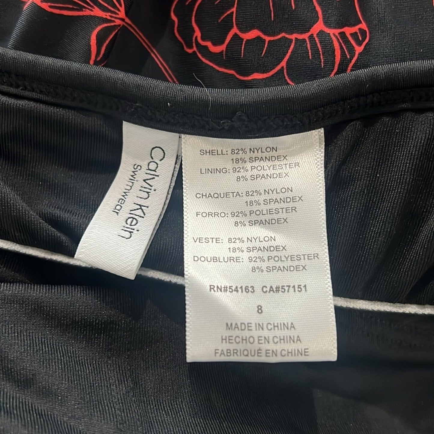 Calvin Klein High Neck Halter Blouson in Black/Red, Size 8 NEW w/Tag $118