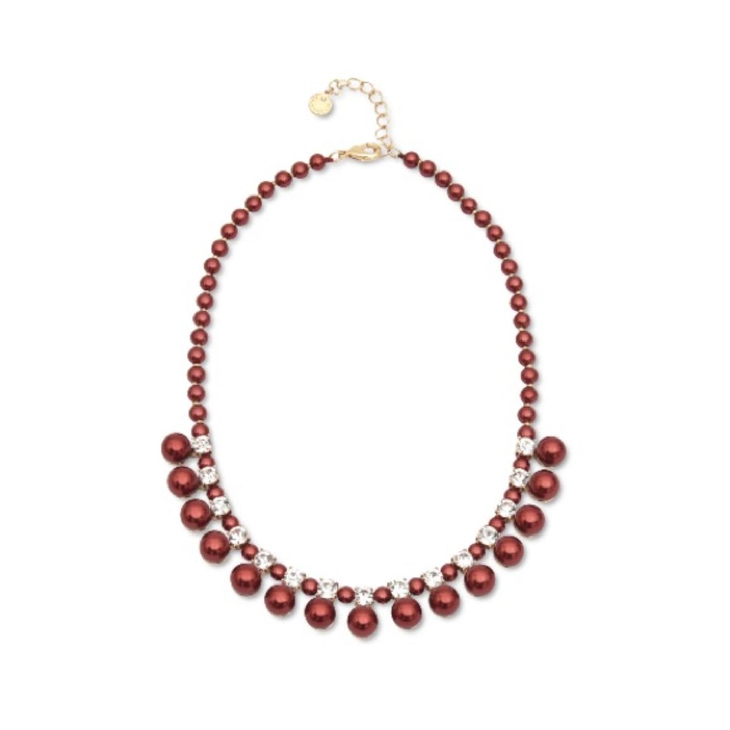 Charter Club Gold-Tone Crystal & Colored Faux Pearl Necklace 17" +2" Extender
