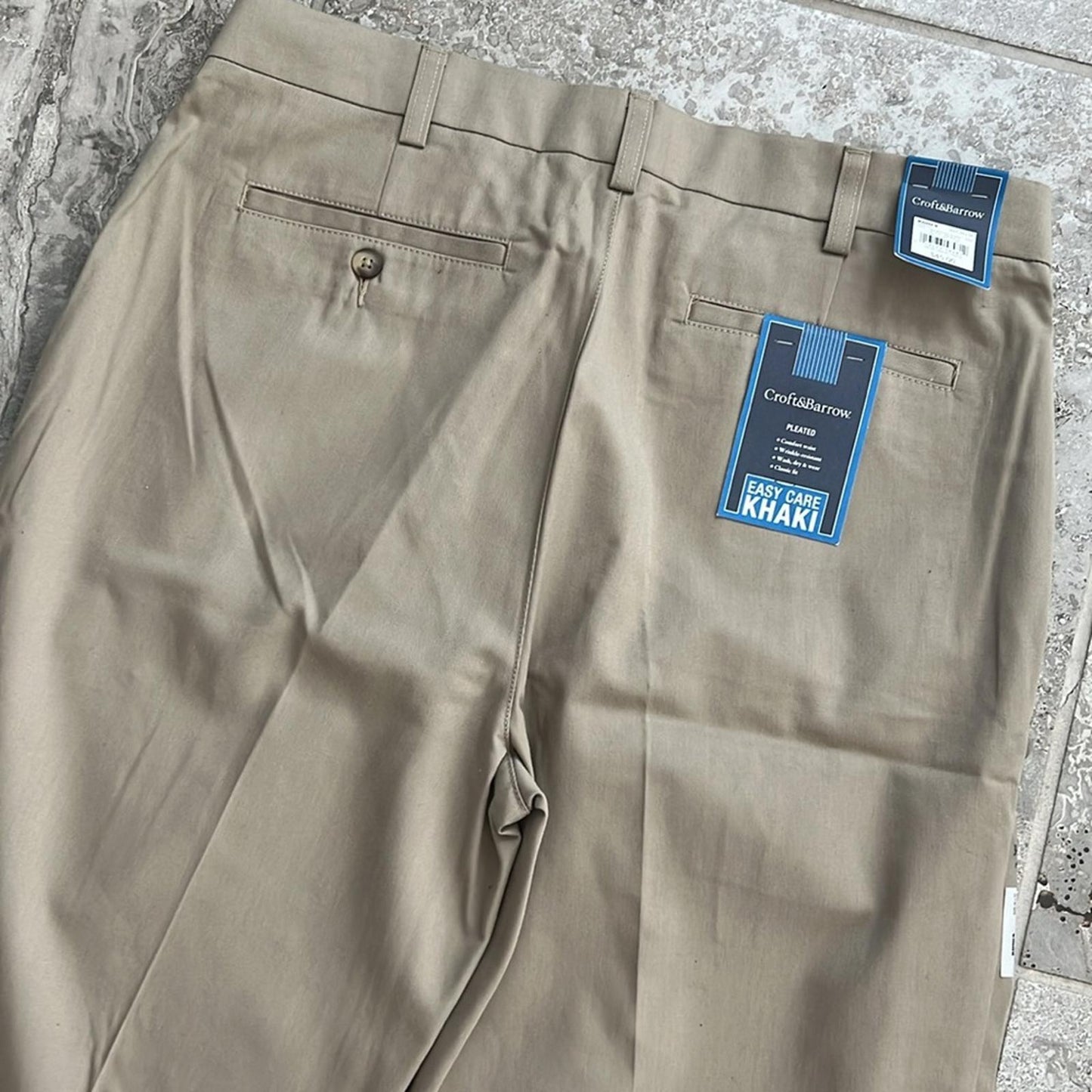 Croft & Barrow British Khaki Men’s Casual Pants, Size 34 X 34 New w/Tag