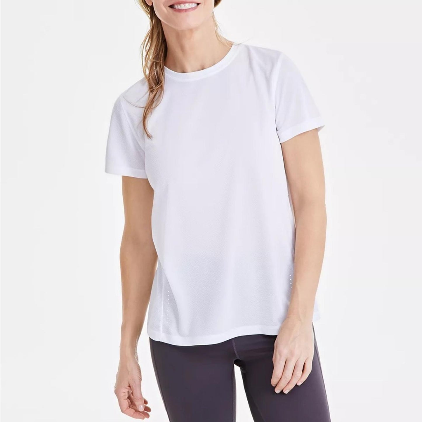 ID-Ideology Birdseye Mesh T-Shirt in White, Size S New w/Tag