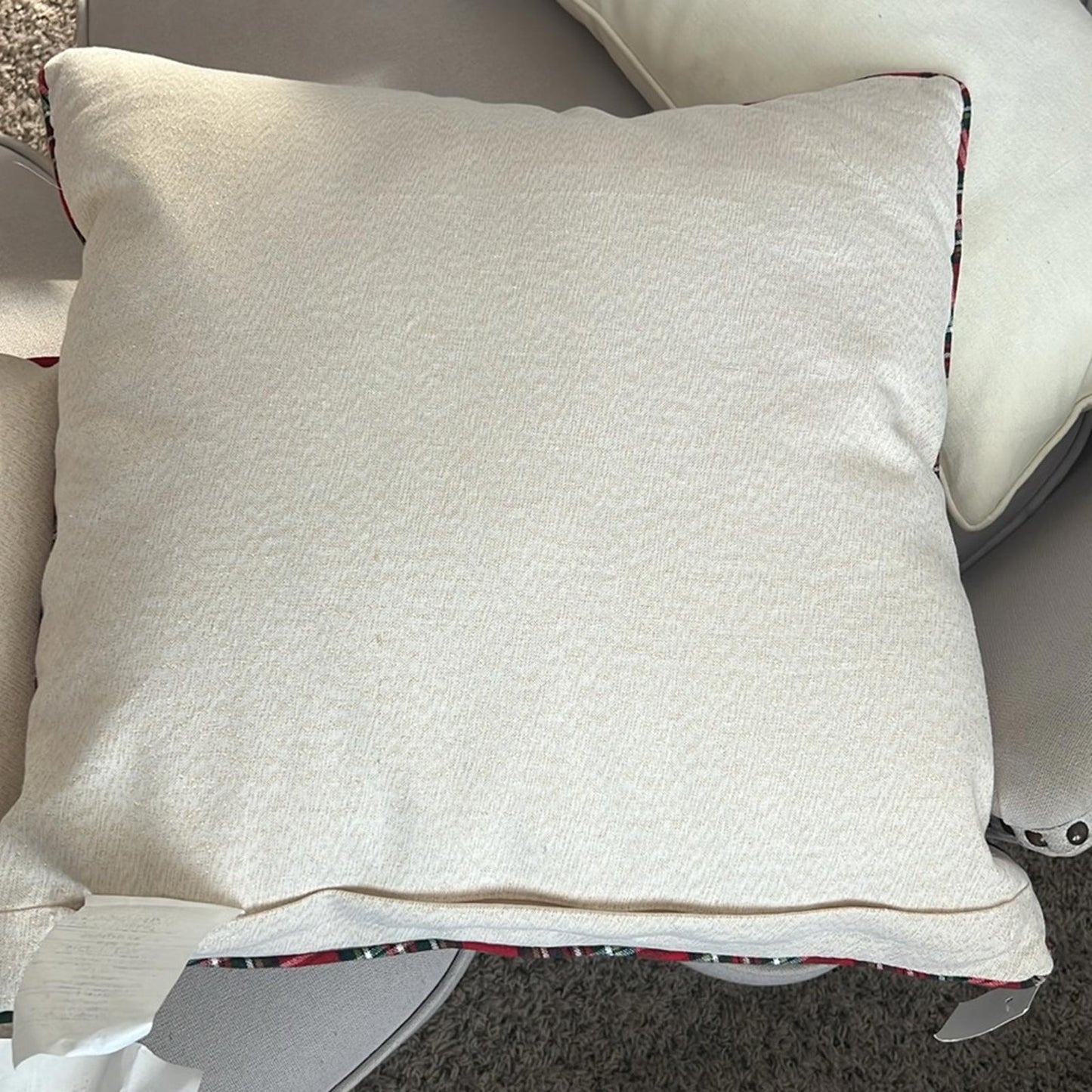 x2 Holiday Snowflake Decorative Pillows, Plaid & Beaded Retail $70