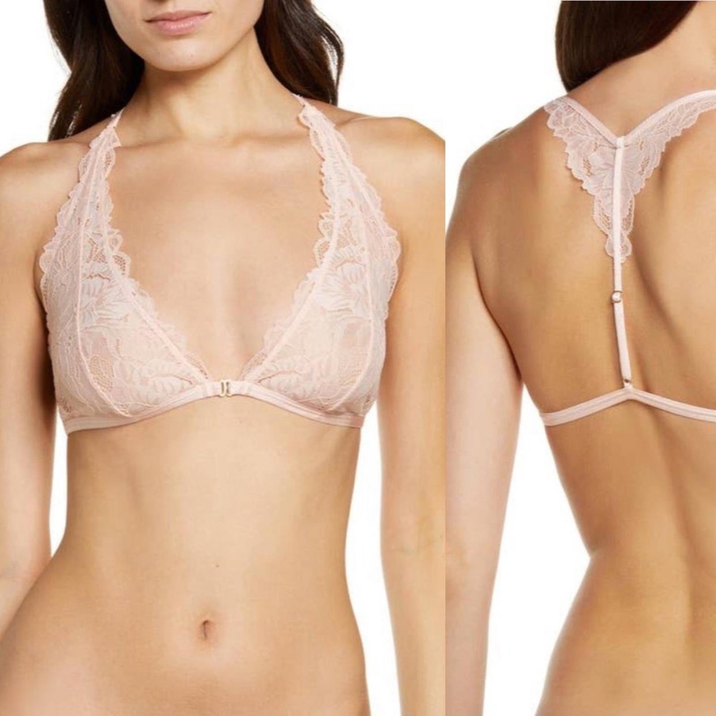 Free People Lace Bralette, Blush Pink, Size XL New w/Tag
