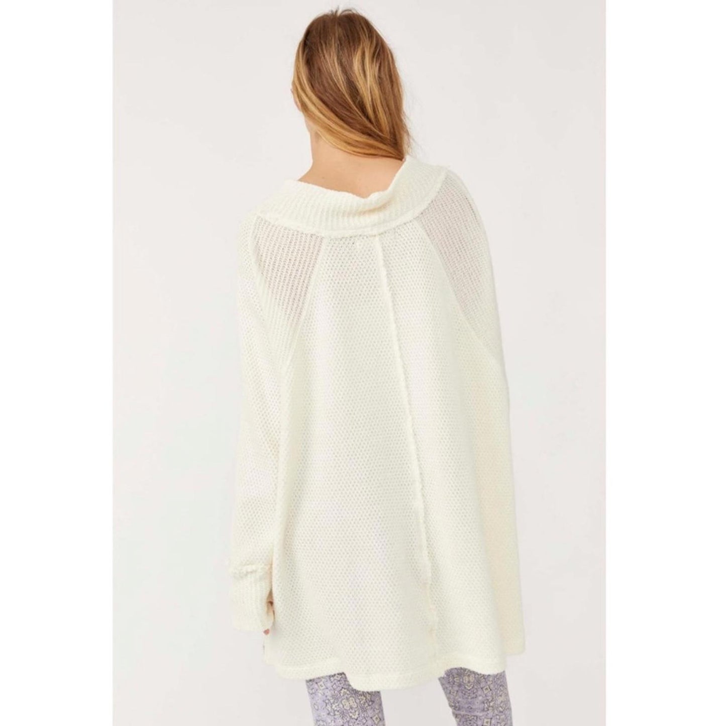 Free People She’s a Keeper Vented-Hem Tunic Sweater, Size L New w/Tag