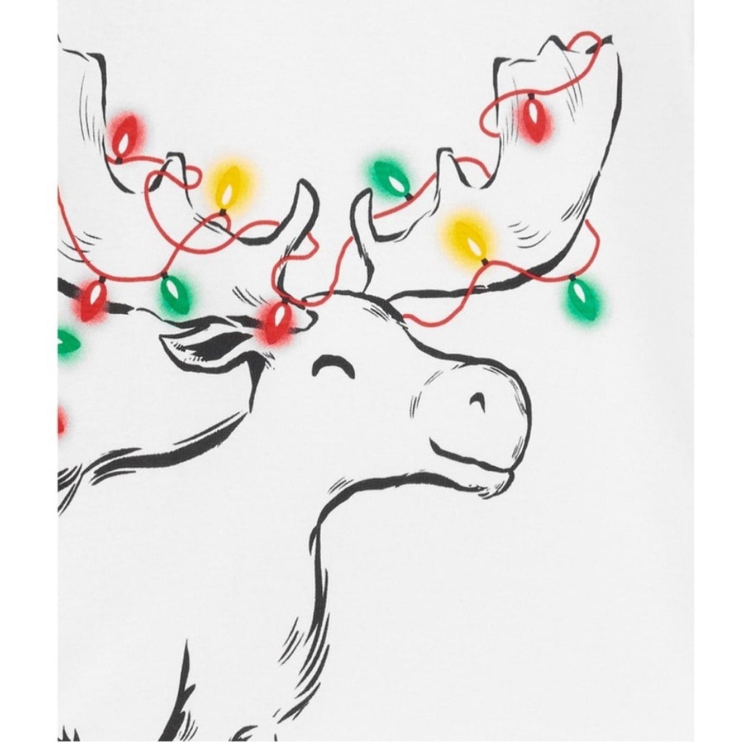 Carter's Big Kids Reindeer Fleece Pajama 2-Pc Set, White Red Black Size 10 NWT