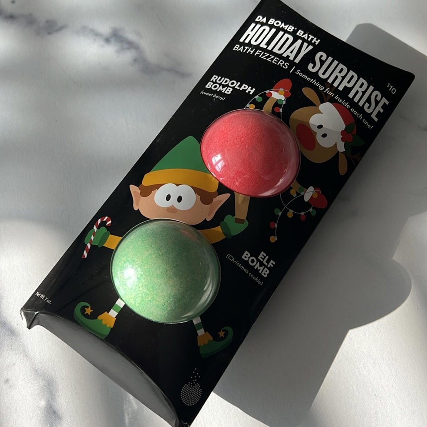 DA BOMB 2-Pc. Bath Fizzers Rudolph & Elf Gift Set New in Package