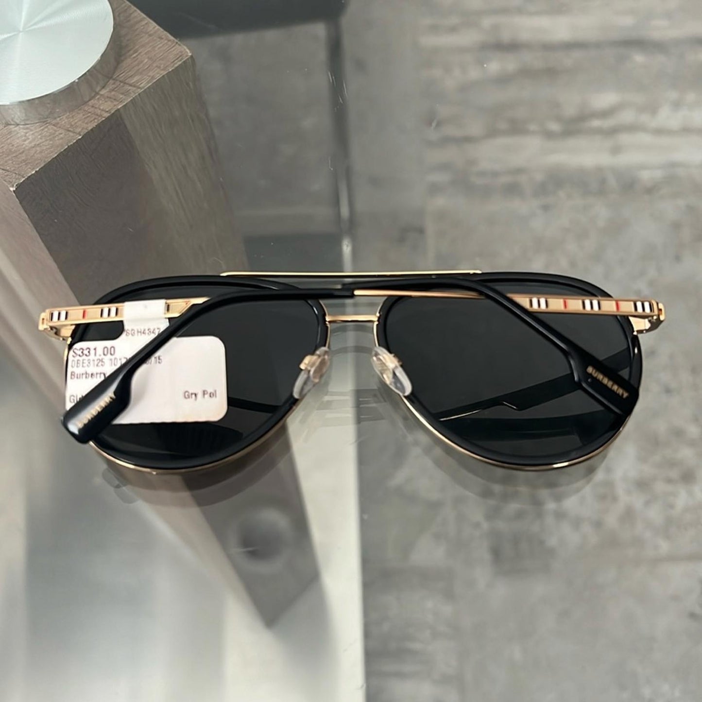 BURBERRY Oliver Aviator-Like Sunglasses, Polarized, Style BE3125 New w/Tag