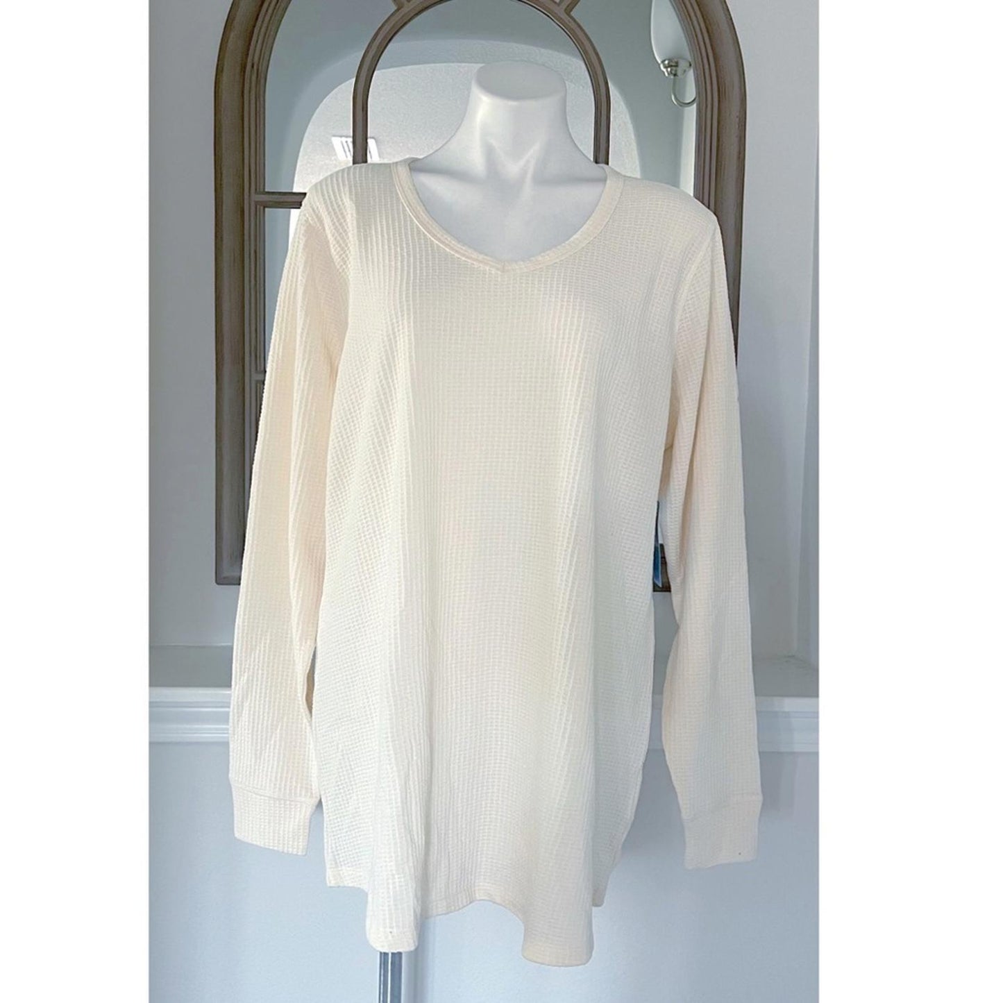 Columbia Pine Peak Long-Sleeve Thermal Top, Cream White Size 1X New with Tag
