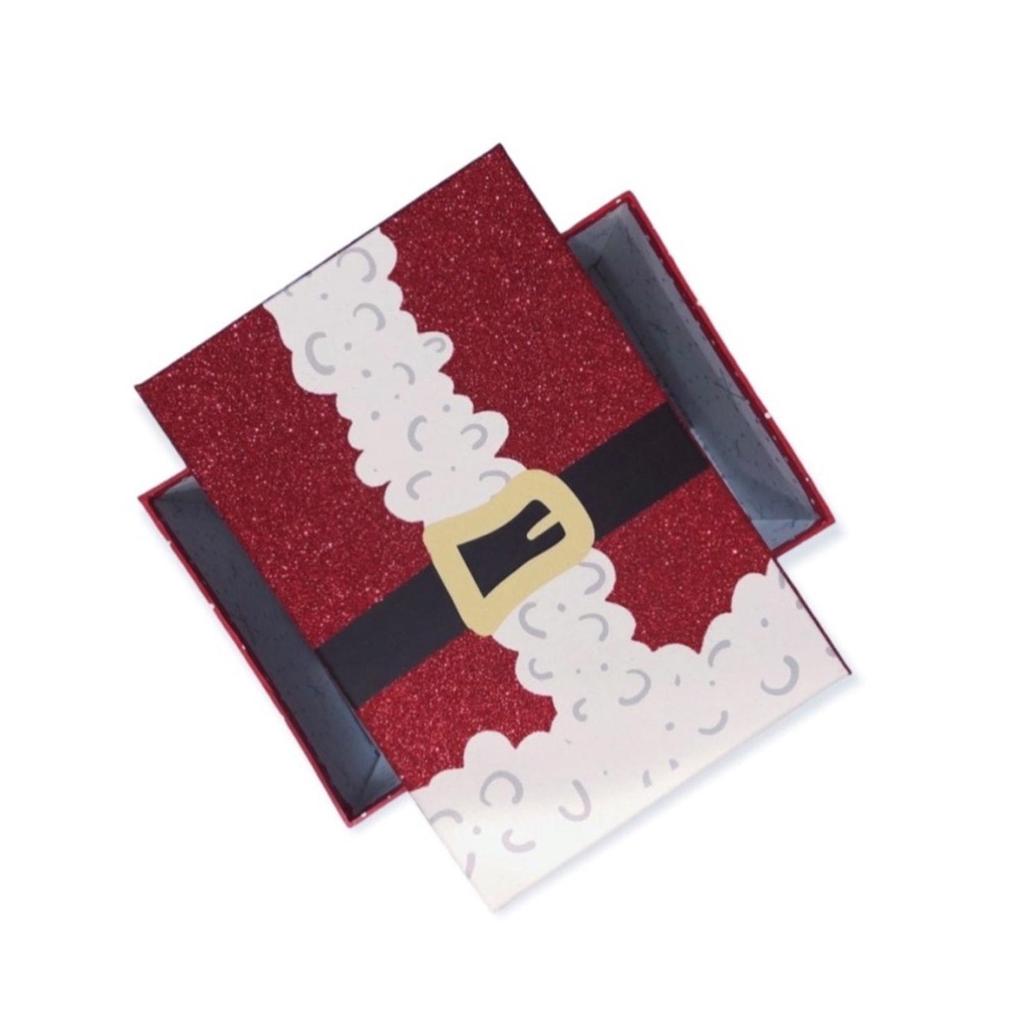 Gift Box Christmas Holiday Storage Red Santa Snowflake Size 9.75”X6.5”X5.0”
