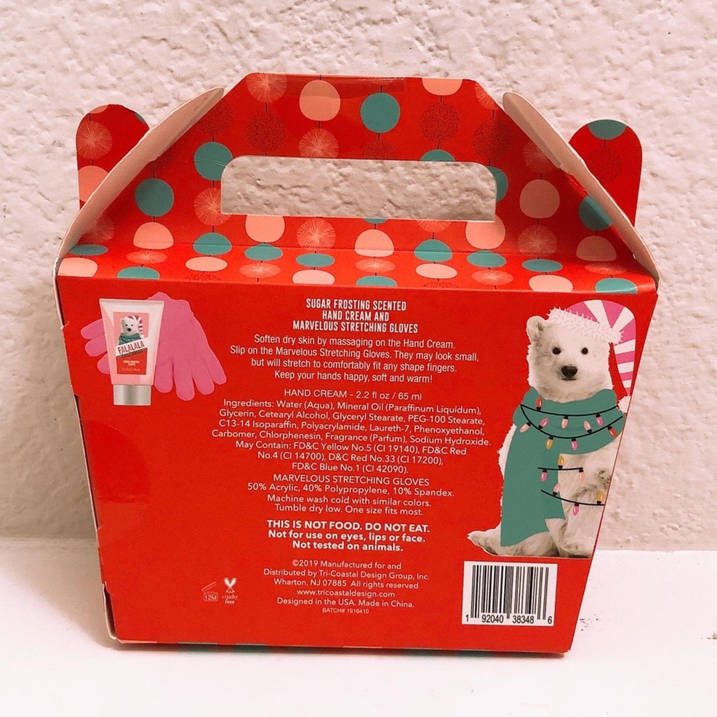 Holly Jolly Hands Sugar Frosting Scented Hand Cream 2.2fl oz. & Gloves NEW