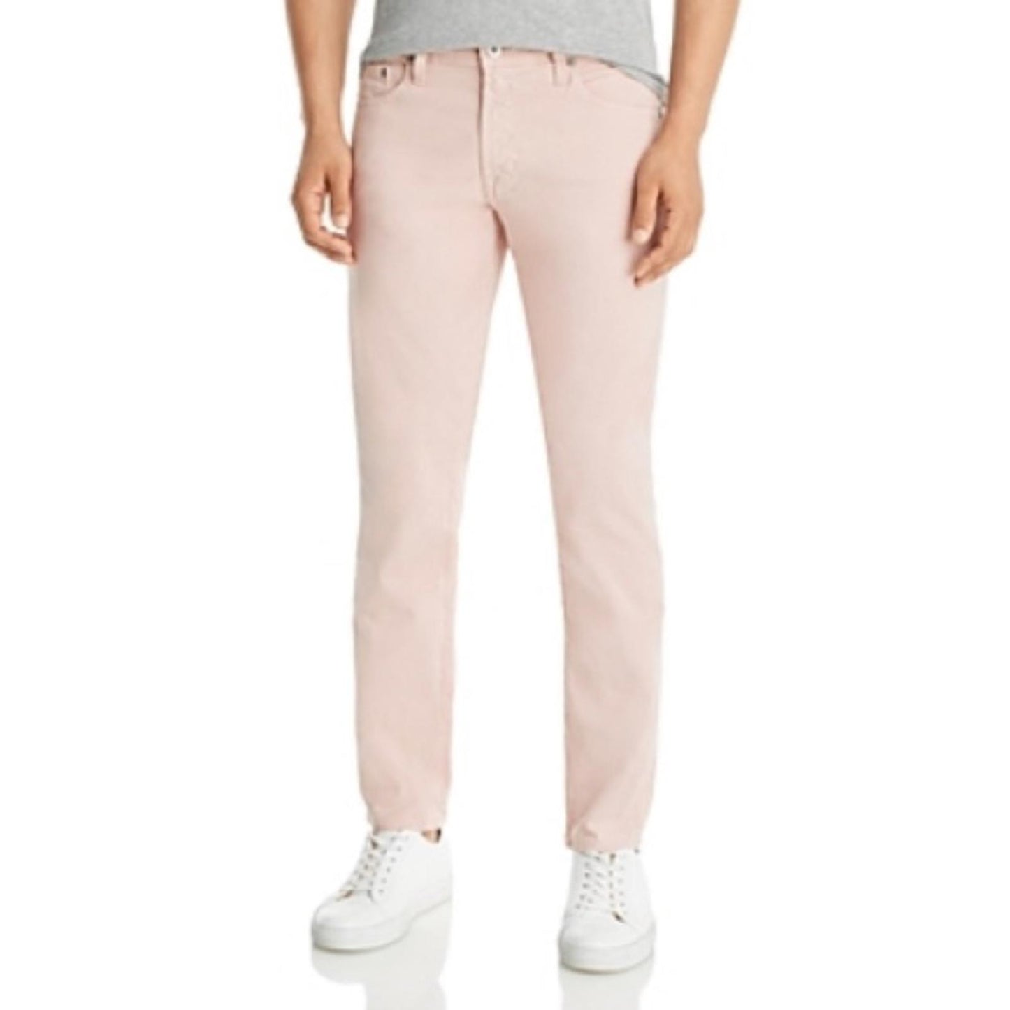 AG Sueded Sateen Tellis 34" Slim Fit Twill Stretch Pants in Pink, Size 29x34 NWT