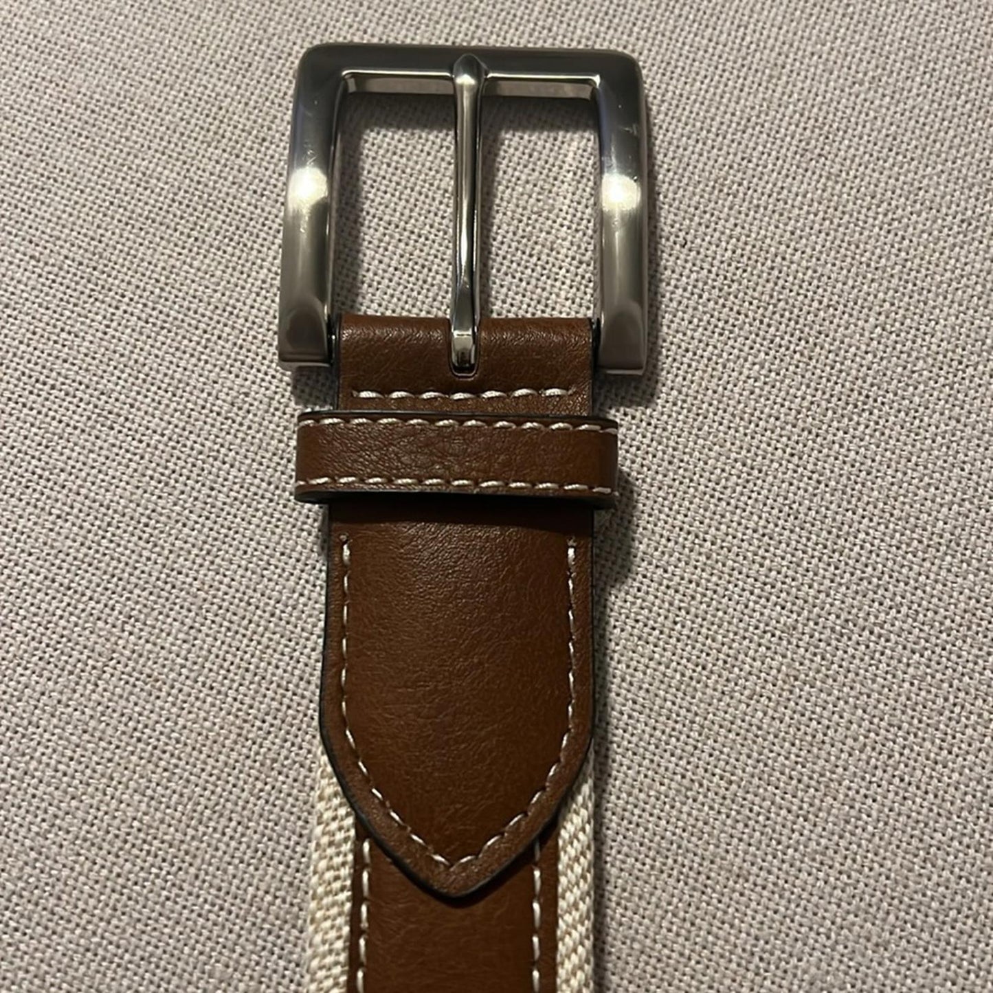 Club Room Men's 35mm Leather Overlay Belt, Size Small New with Tag