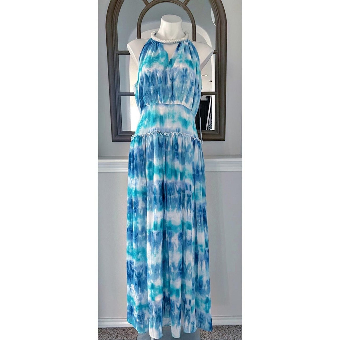 NWT Calvin Klein Embellished Maxi Evening Dress, Size 10 New w/Tag Retail $299