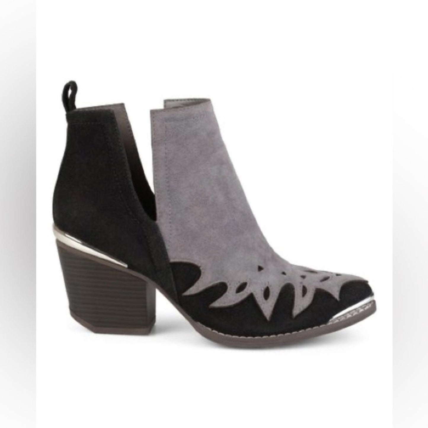 Burke Dotson Side-Split Ankle Booties in Black/Grey Size 10 NEW w/o Box