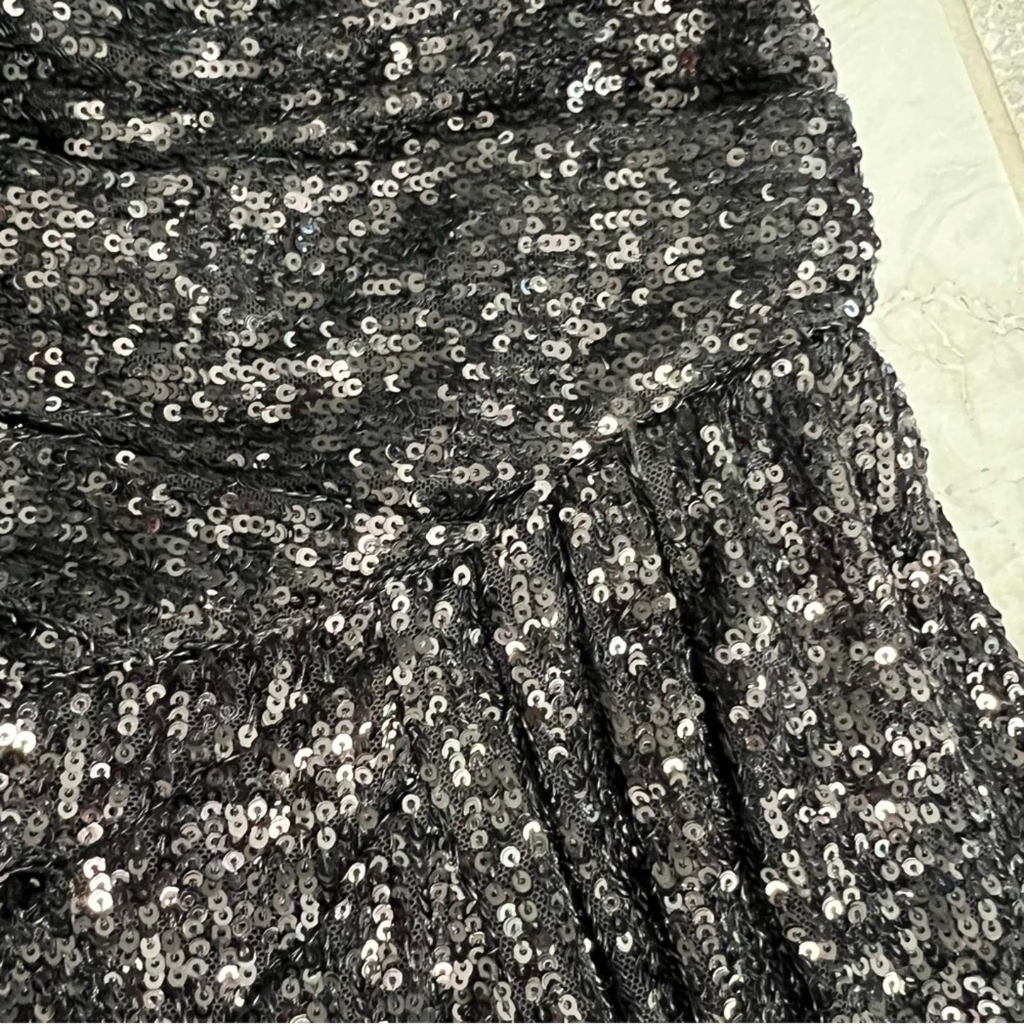 Aidan Mattox Sequined Strapless Dress, Black Size 4 New w/Tag Retail $295