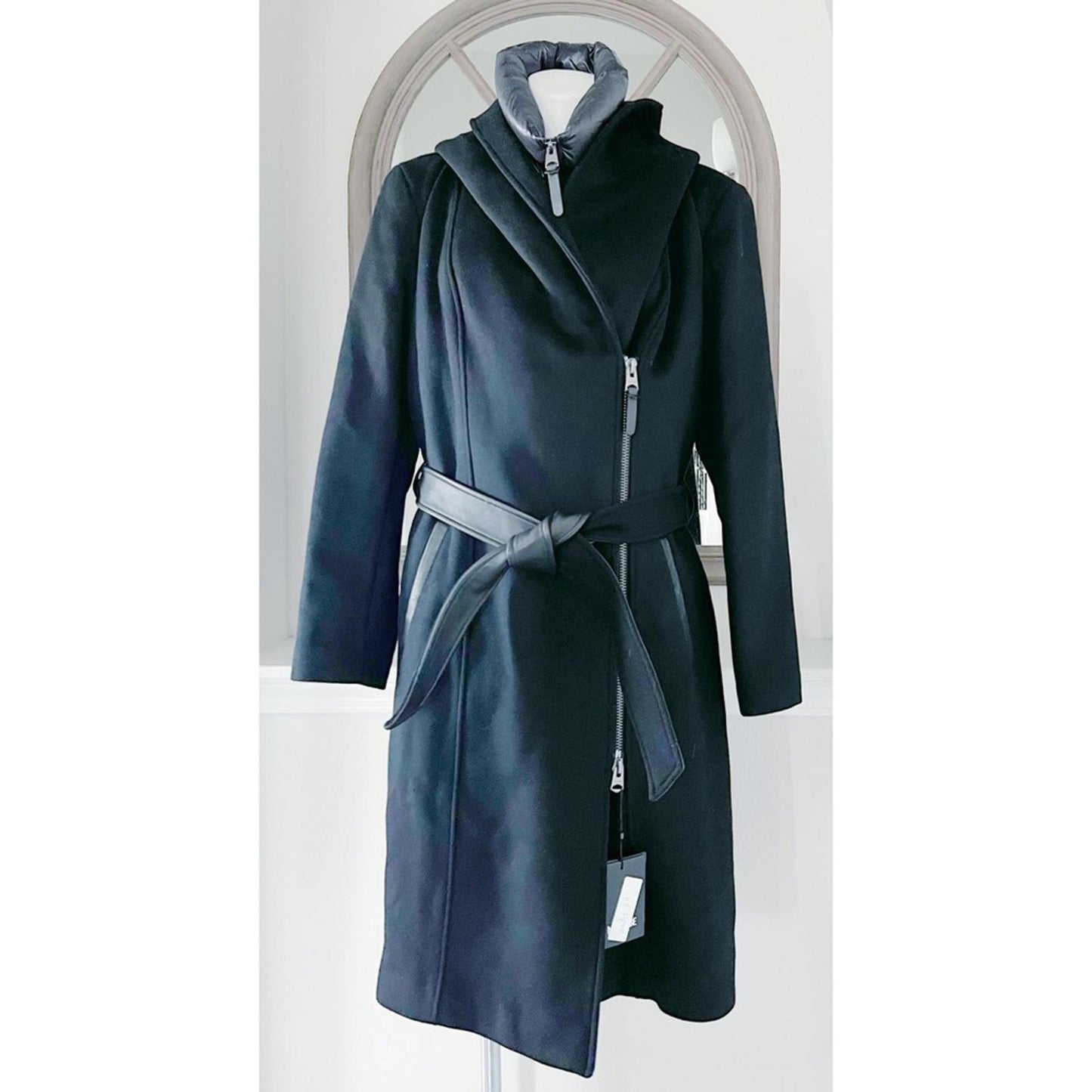 Mackage SHIA Water Resistant Wool Coat w/Removable Puffer Insert Blk Size XL NWT