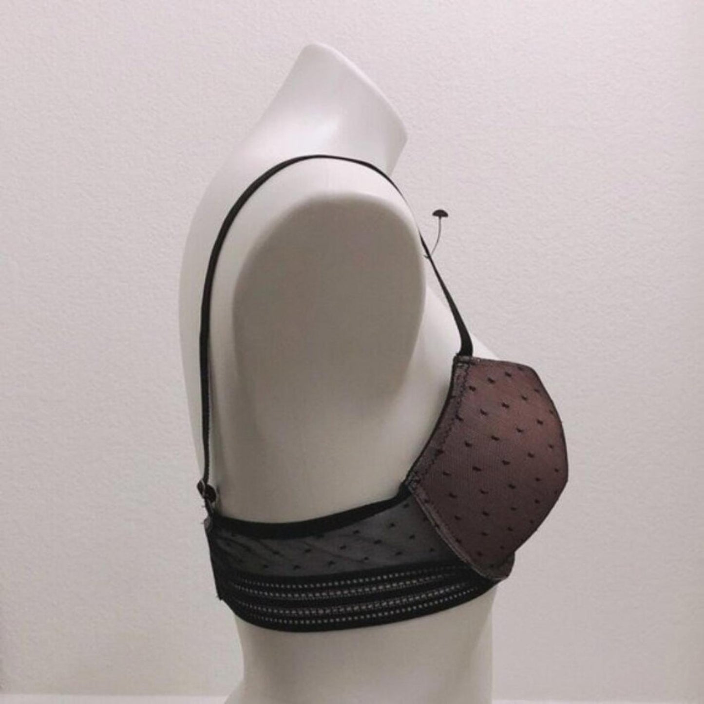 Vince Camuto Push-Up Lace Bra in Nude/Black Lace, Size 36C New w/Tag