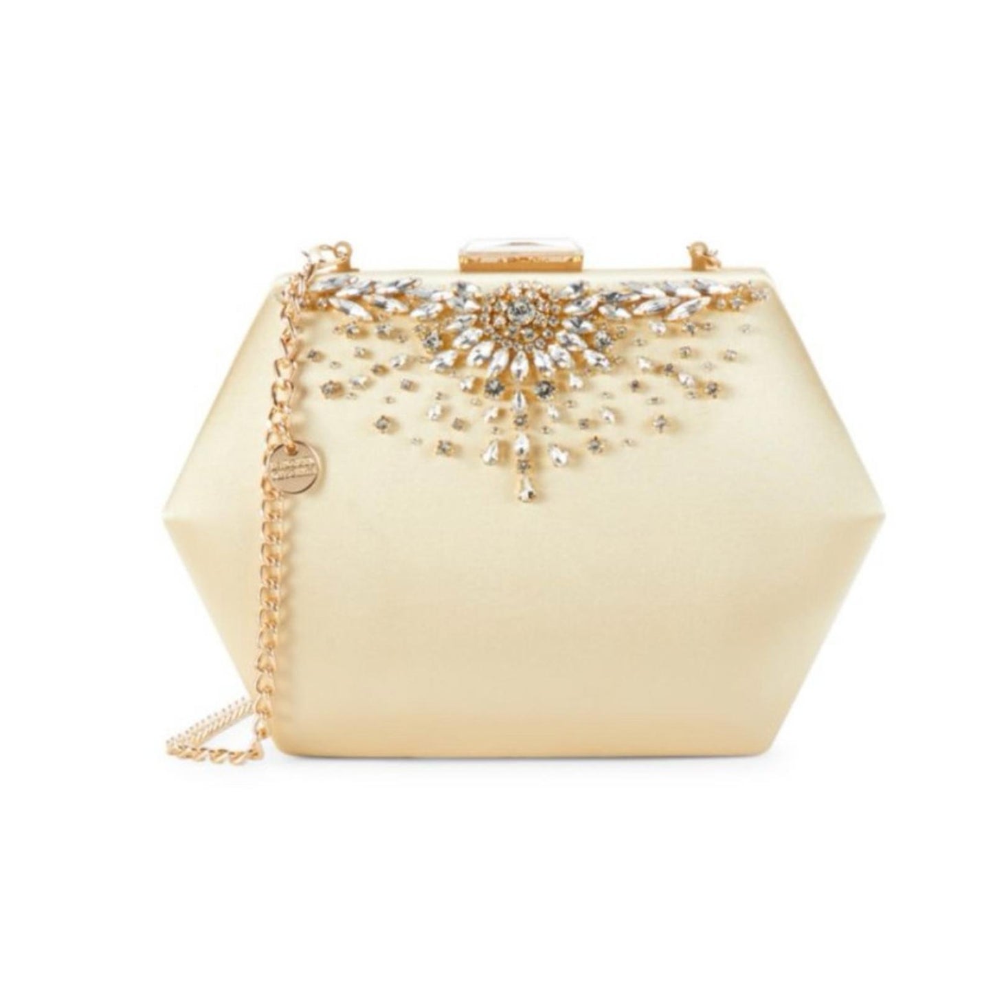 Badgley Mischka Embellished Convertible Clutch in Gold, New w/Tag Retail $179