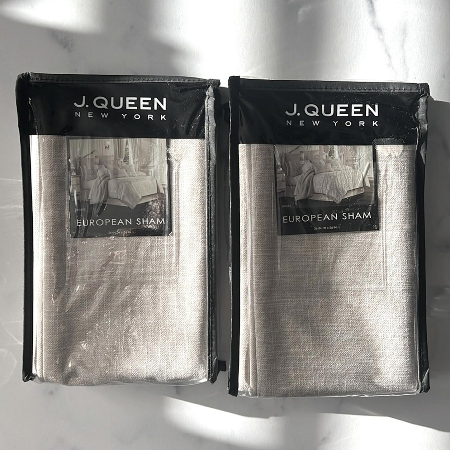 x2 J.Queen New York Aimee European Shams 26”x26” New w/Tag Retail $170