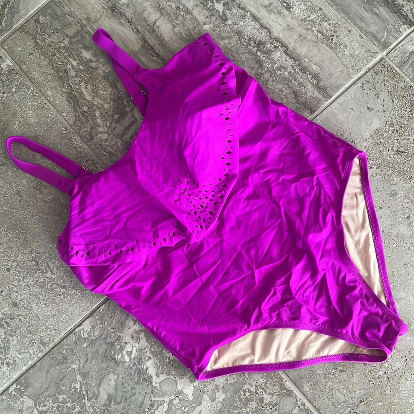 AVA & VIV One Piece Swimsuit, Pink Fuchsia Size 16W