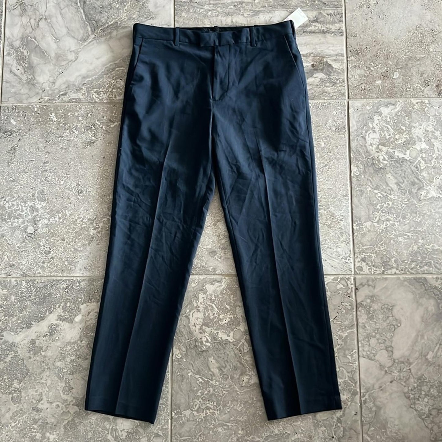 Van Heusen Flex Straight Fit Flat Front Pants in Slate Blue Size 32W X 30L NWT