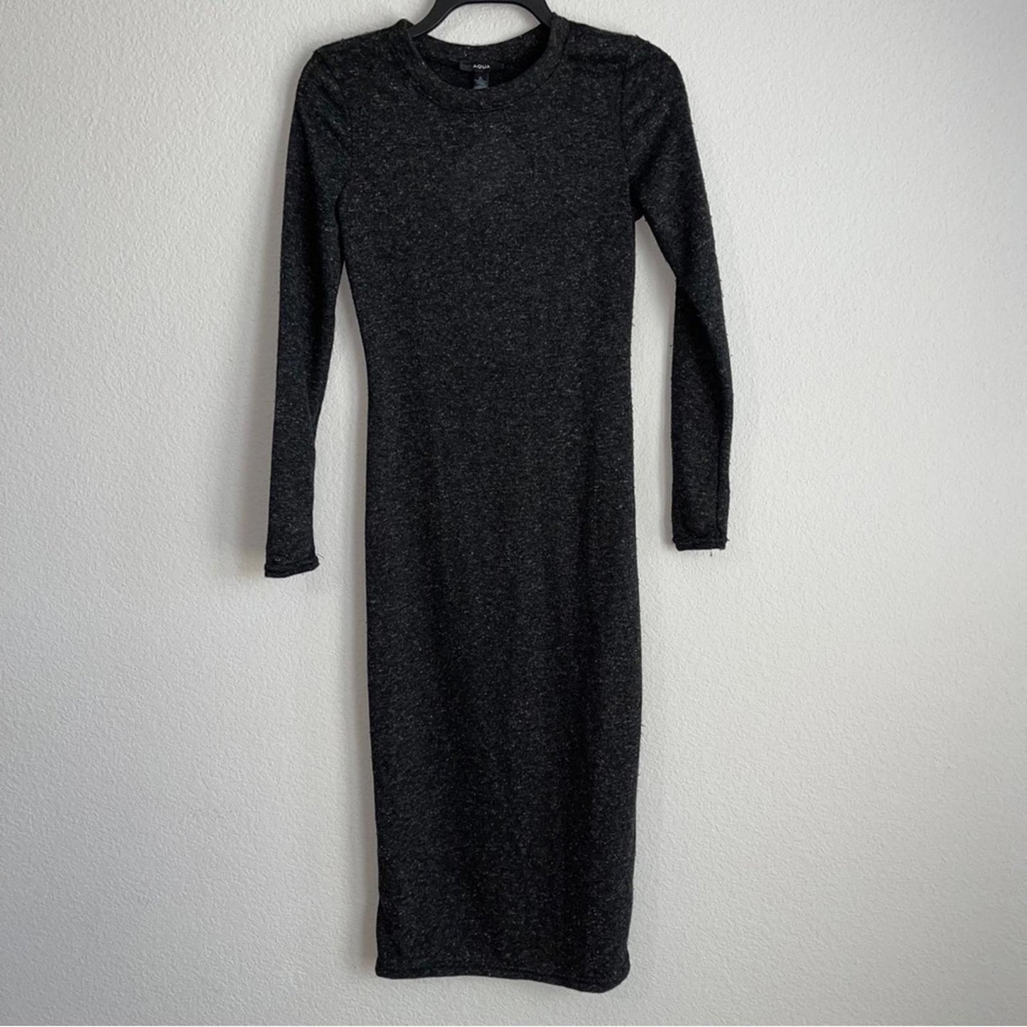 Aqua Crewneck Midi Sweaterdress in Charcoal, New w/Tag Retail $118