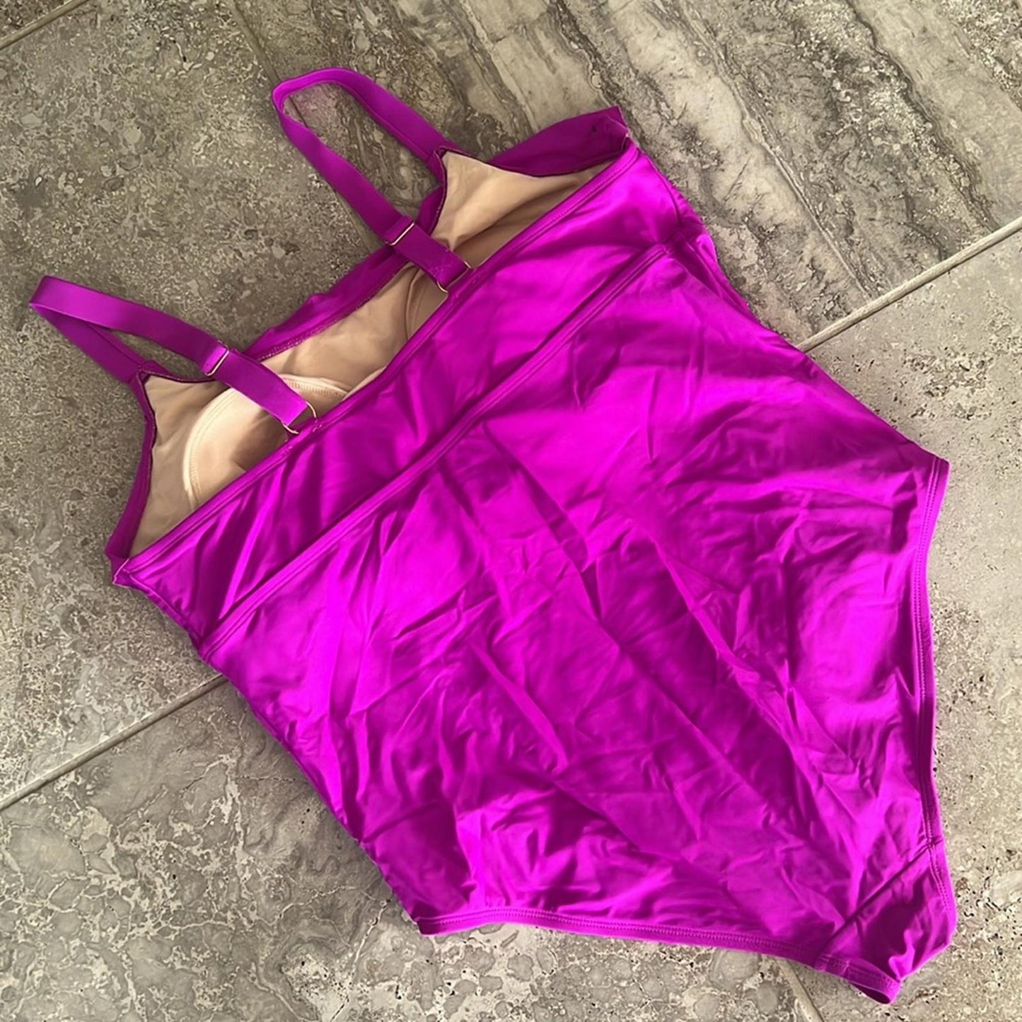 AVA & VIV One Piece Swimsuit, Pink Fuchsia Size 16W