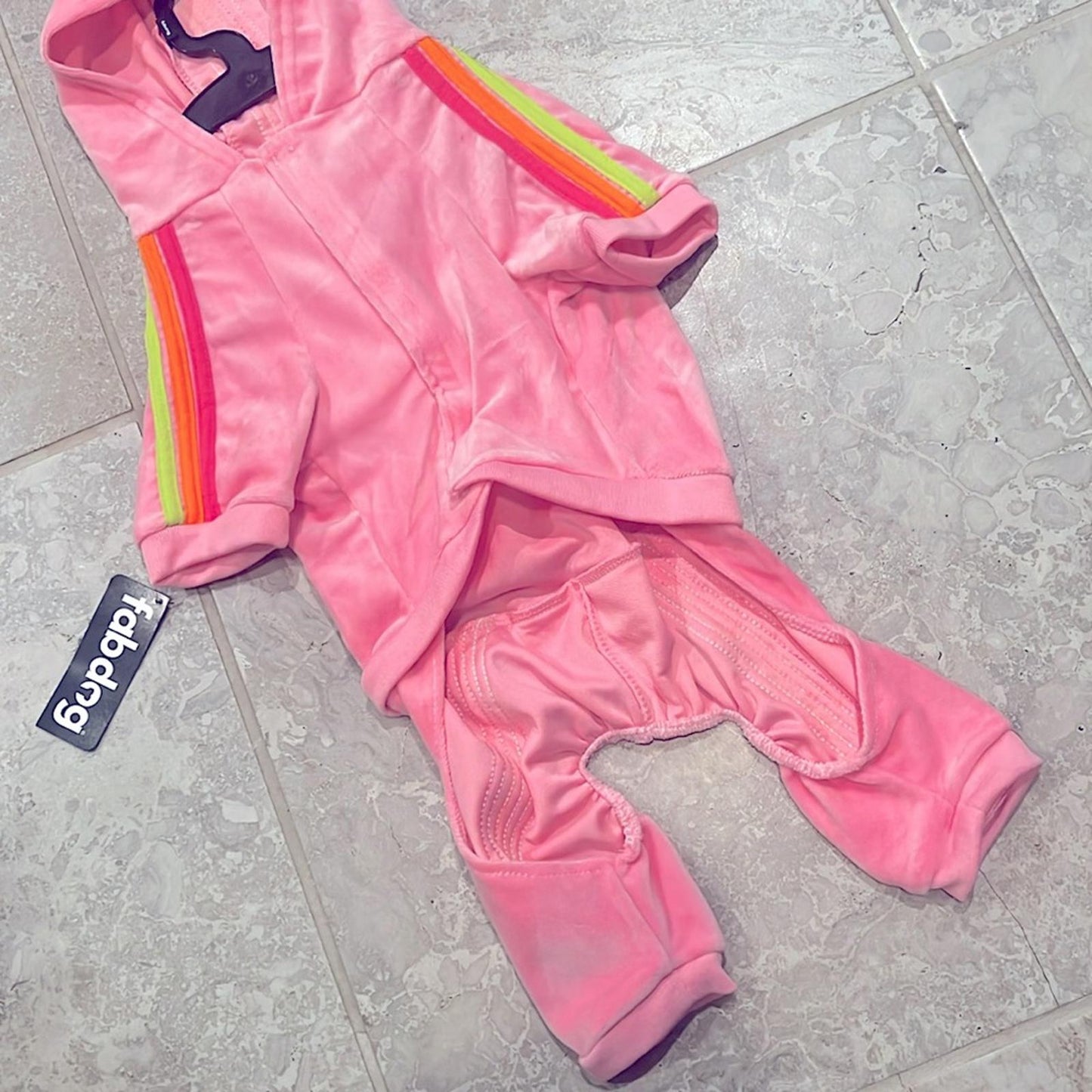 Fabdog Pink Velour Jogger, 16” NEW with Tag