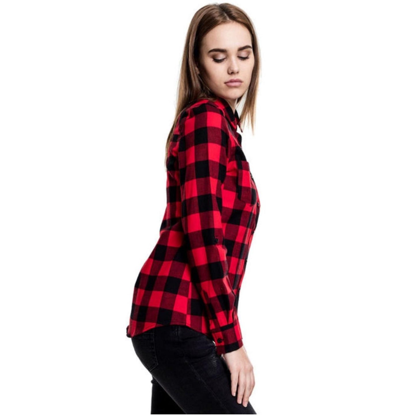 Style & Co Cotton Buffalo Plaid Flannel Shirt, Black & Red New w/Tag $49.50