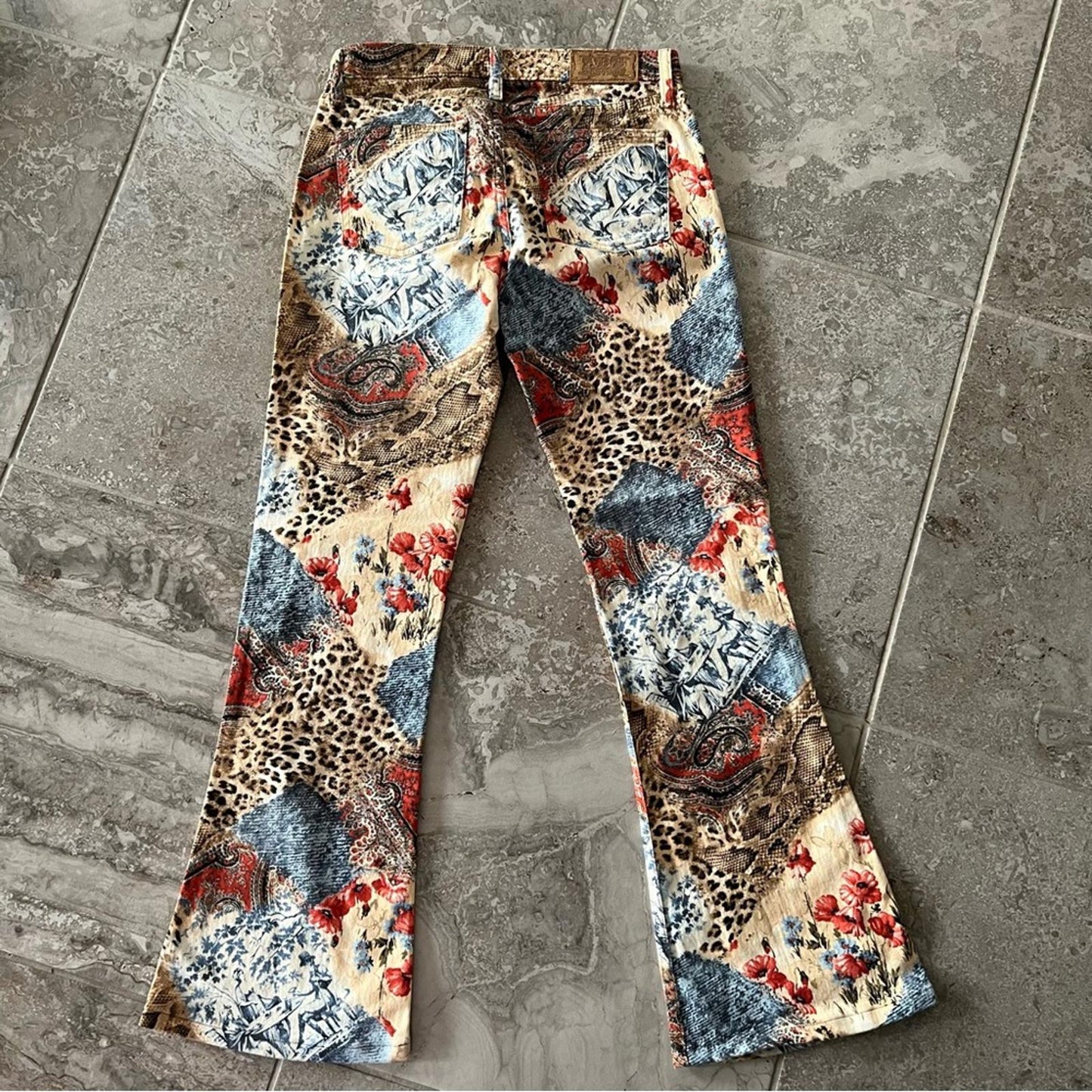 A.B.S. Allen Schwartz Paisley Animal Print Bell-Bottom Pants Size 30 EXCELLENT