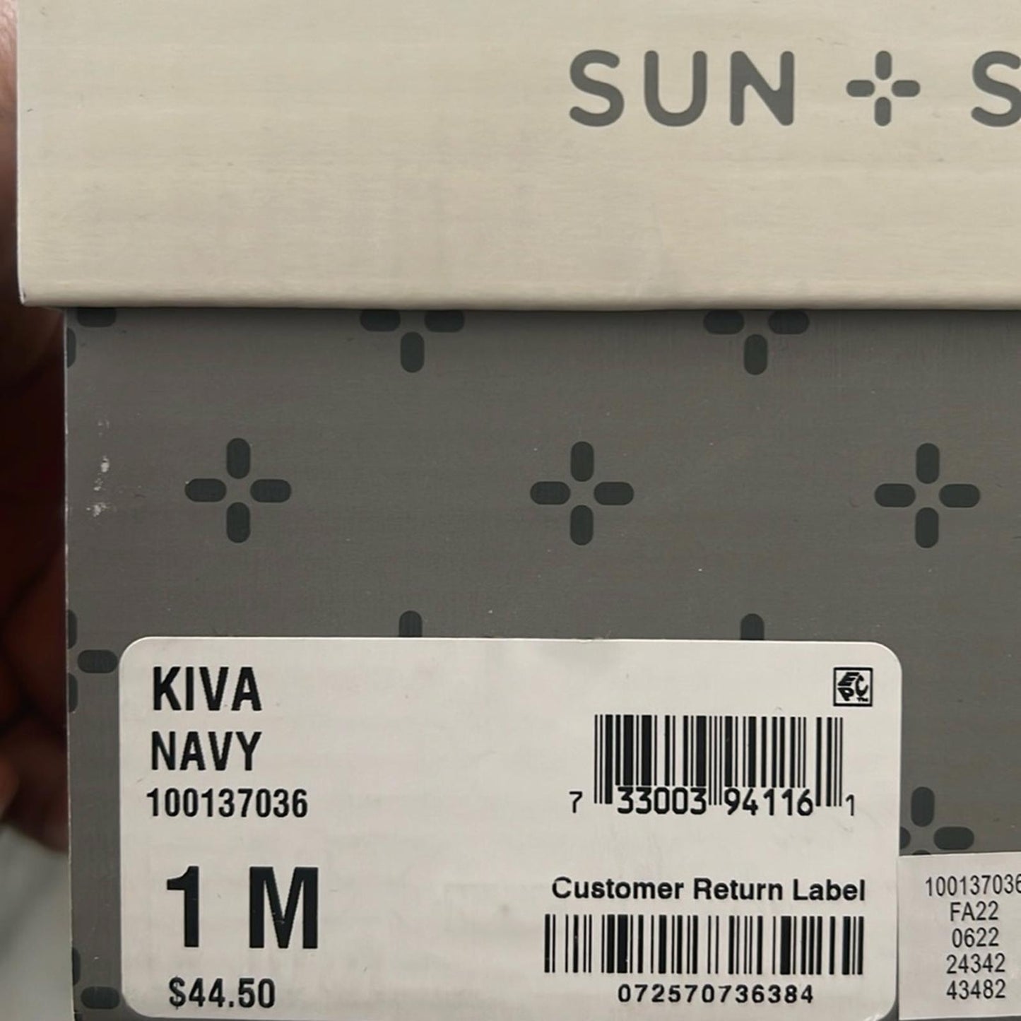 Sun + Stone Men's Kiva Lace Up Core Sneakers in Navy Blue Size 1 New in Box