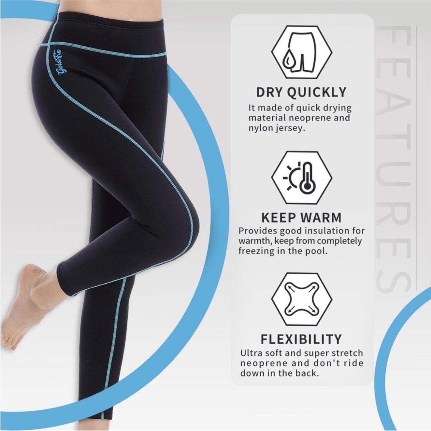 NEW GoldFin Wetsuit Neoprene Pants Diving Surfing Swimming Scuba Kayaking Size L