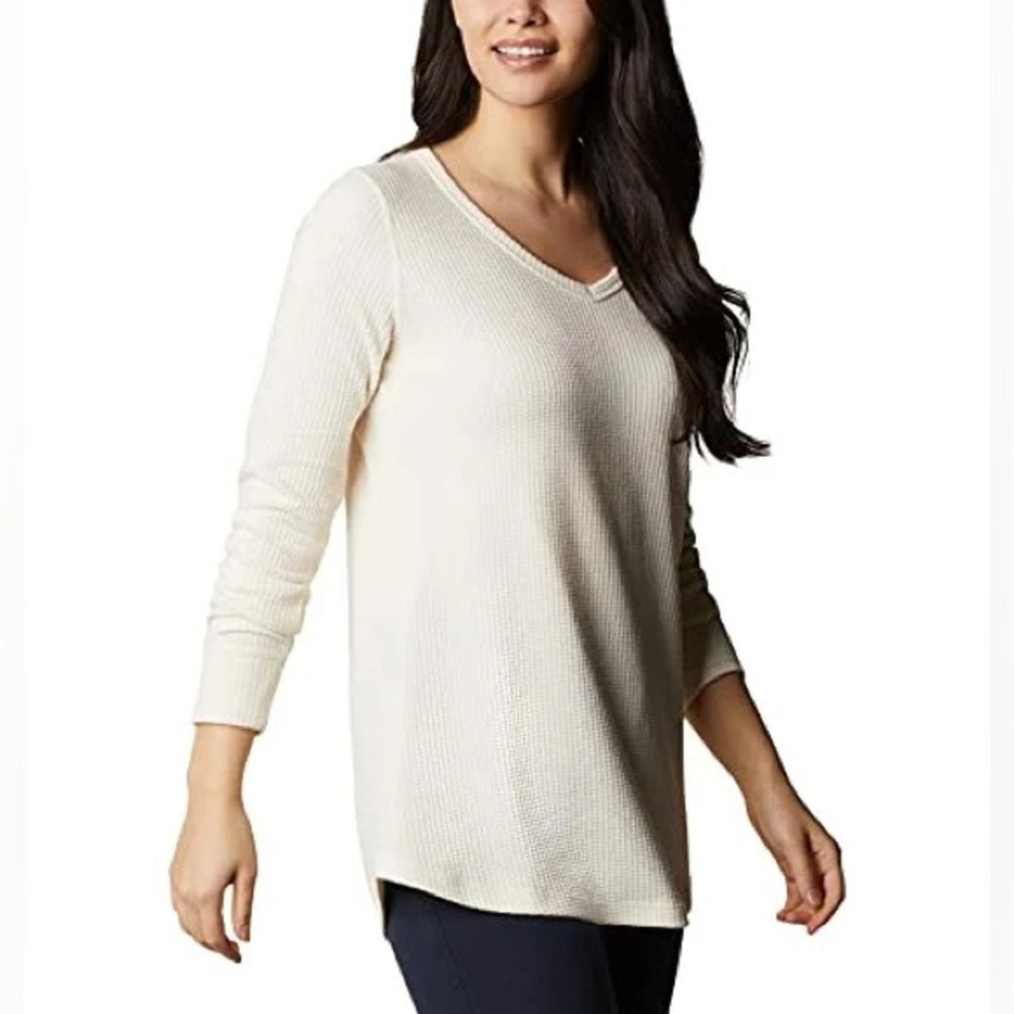 Columbia Pine Peak Long-Sleeve Thermal Top, Cream White Size 1X New with Tag