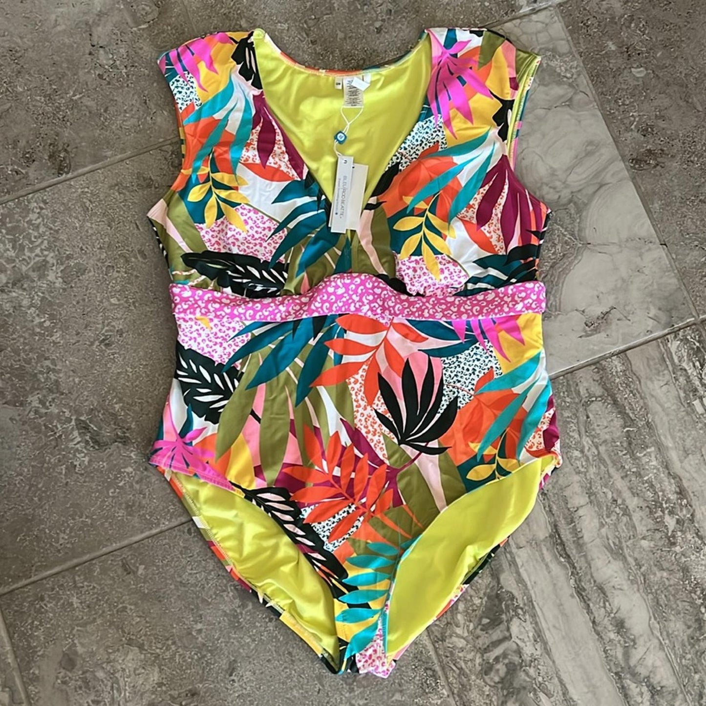 Bleu | Rod Beattie Wild At Heart Cap Sleeve Mio One-Piece Swimsuit Size 22W, NWT