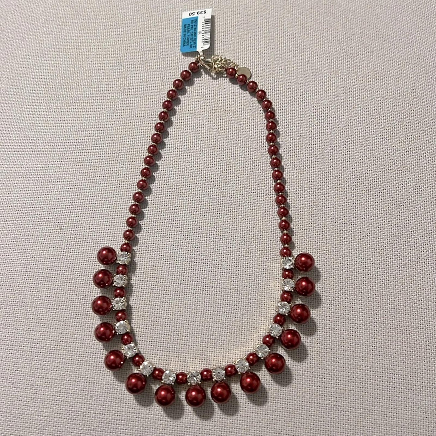 Charter Club Gold-Tone Crystal & Colored Faux Pearl Necklace 17" +2" Extender
