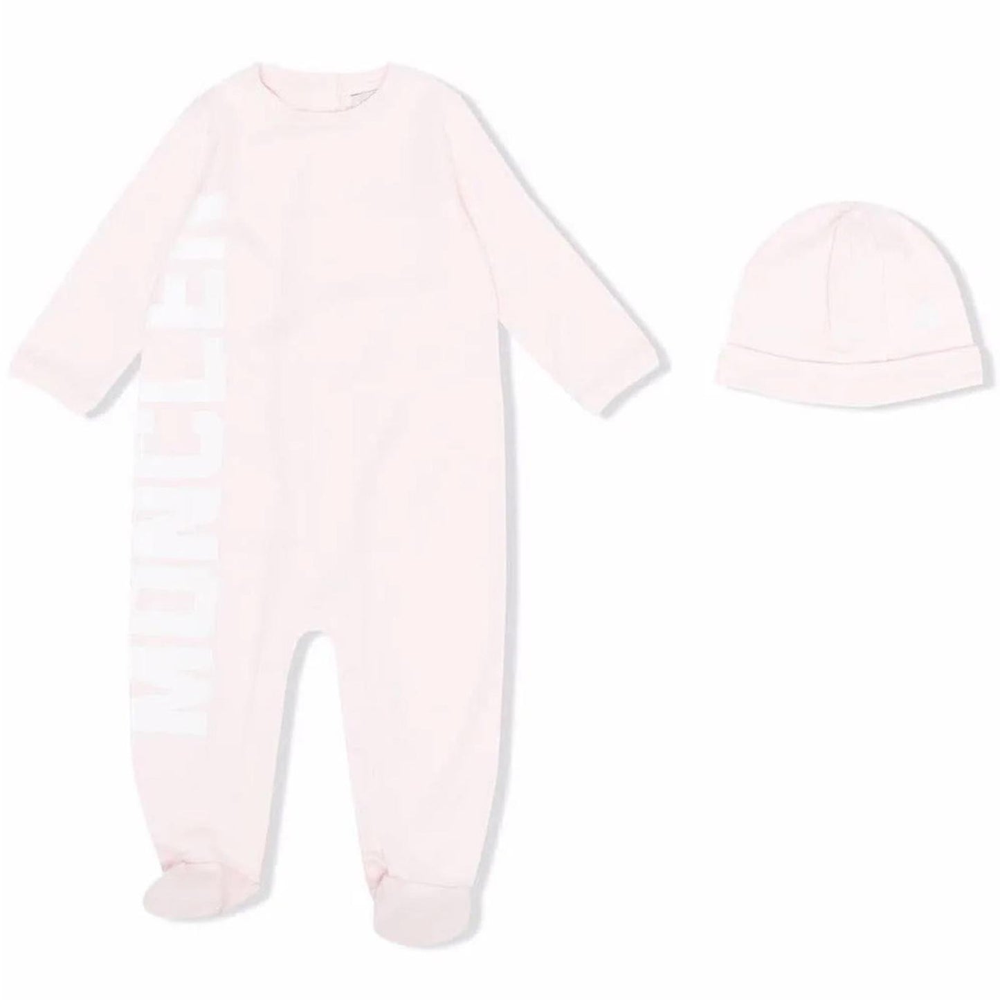 Moncler Enfant Logo Babygrow Set 2-Piece Footie & Hat Size 6/9M New w/Tag