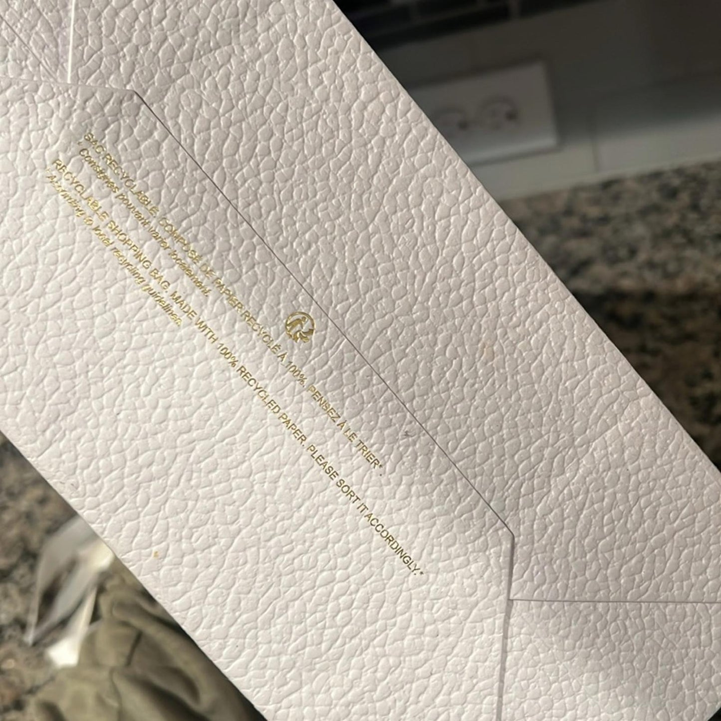 DIOR Ribbon & Gift Bag in White/Gold EXCELLENT!