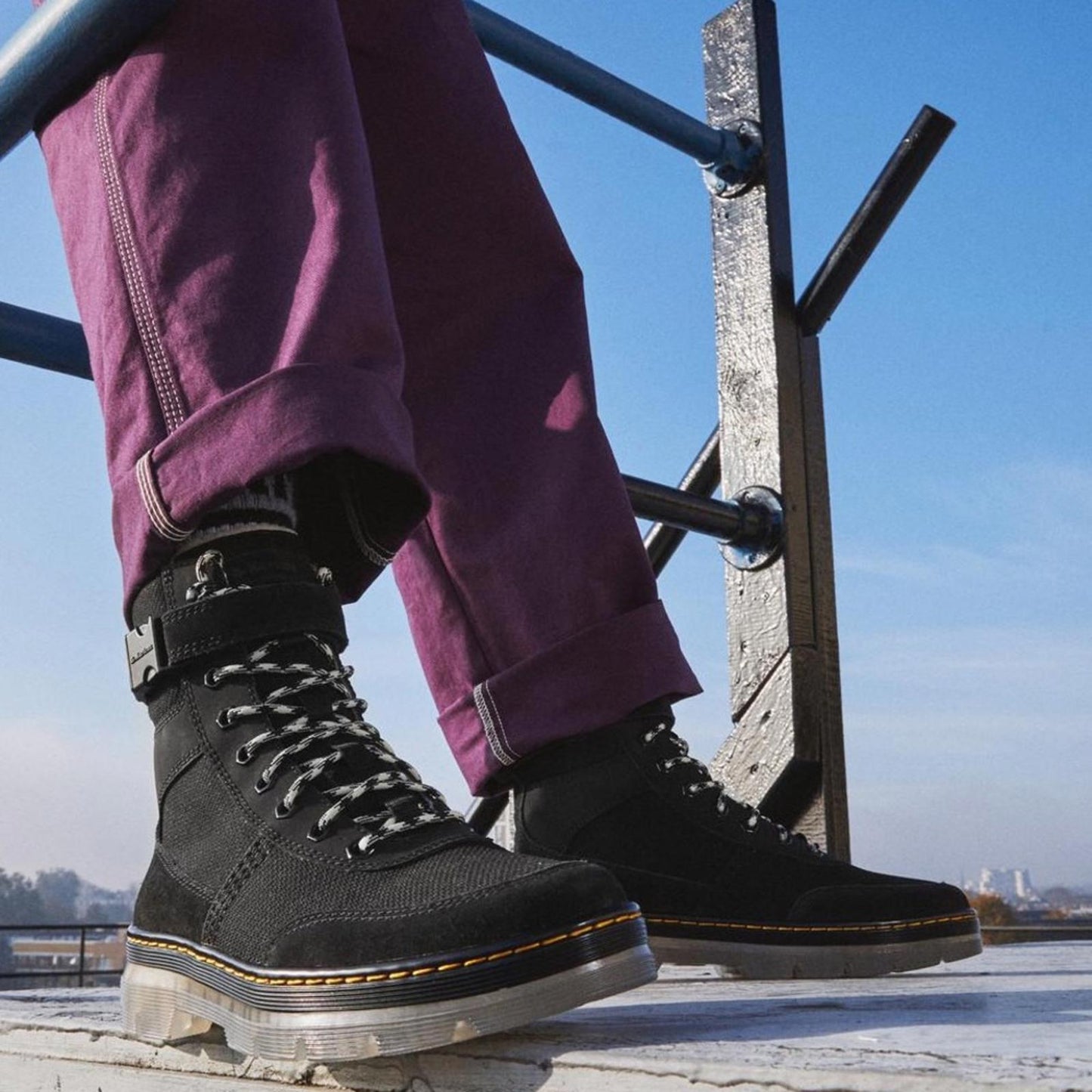 Dr Martens Combs Tech Lug Sole Boot (Unisex), Black Size UK9 US 11 New w/o Box