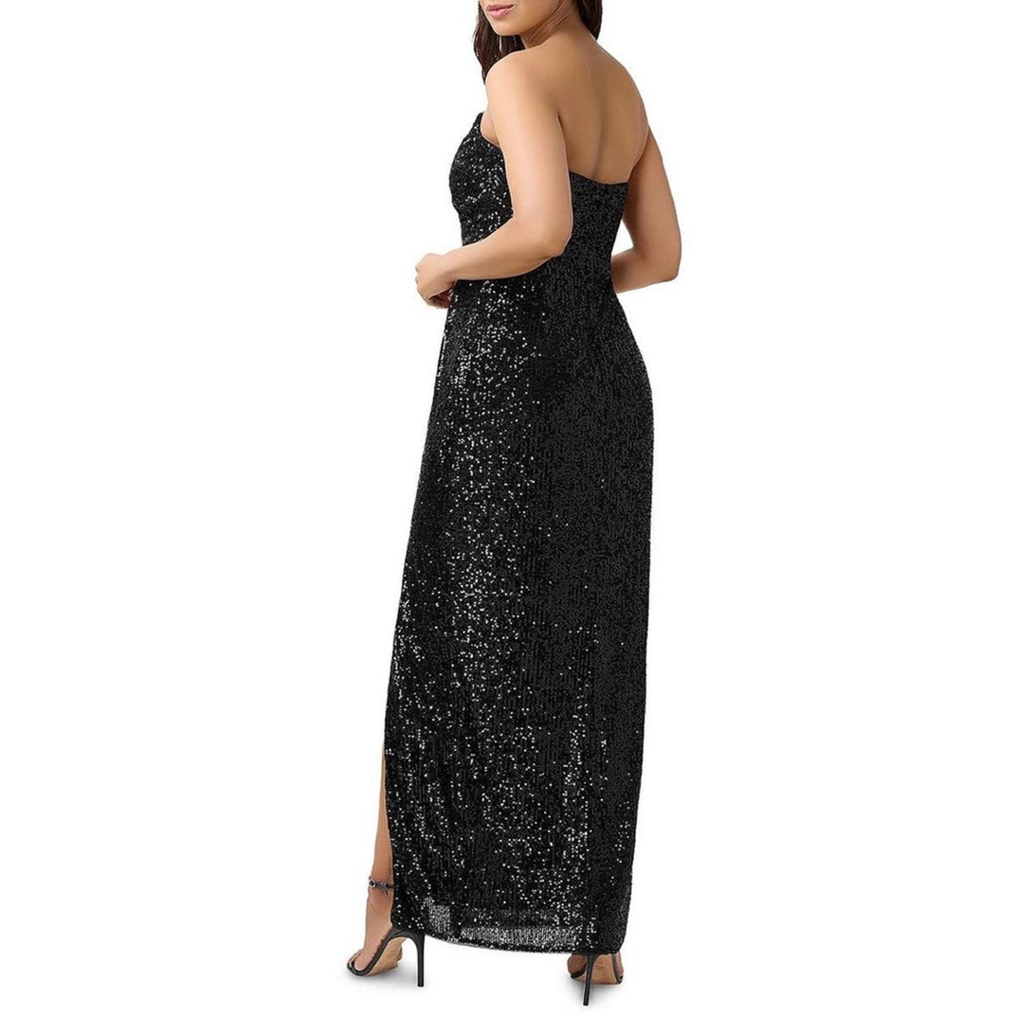 Aidan Mattox Sequined Strapless Dress, Black Size 4 New w/Tag Retail $295