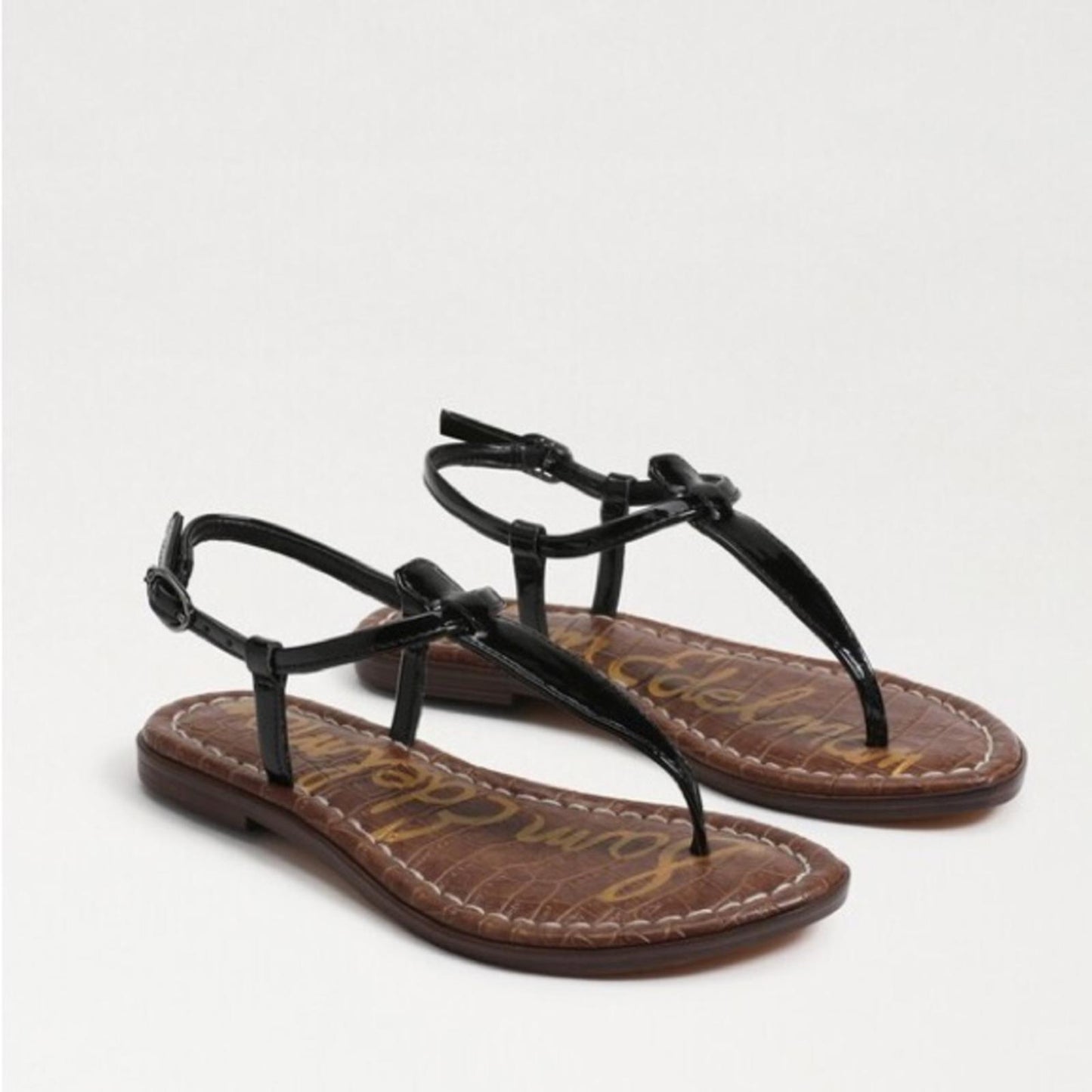 Sam Edelman Girls' Gigi Kids Sandals in Black Patent Leather Size 4 New in Box